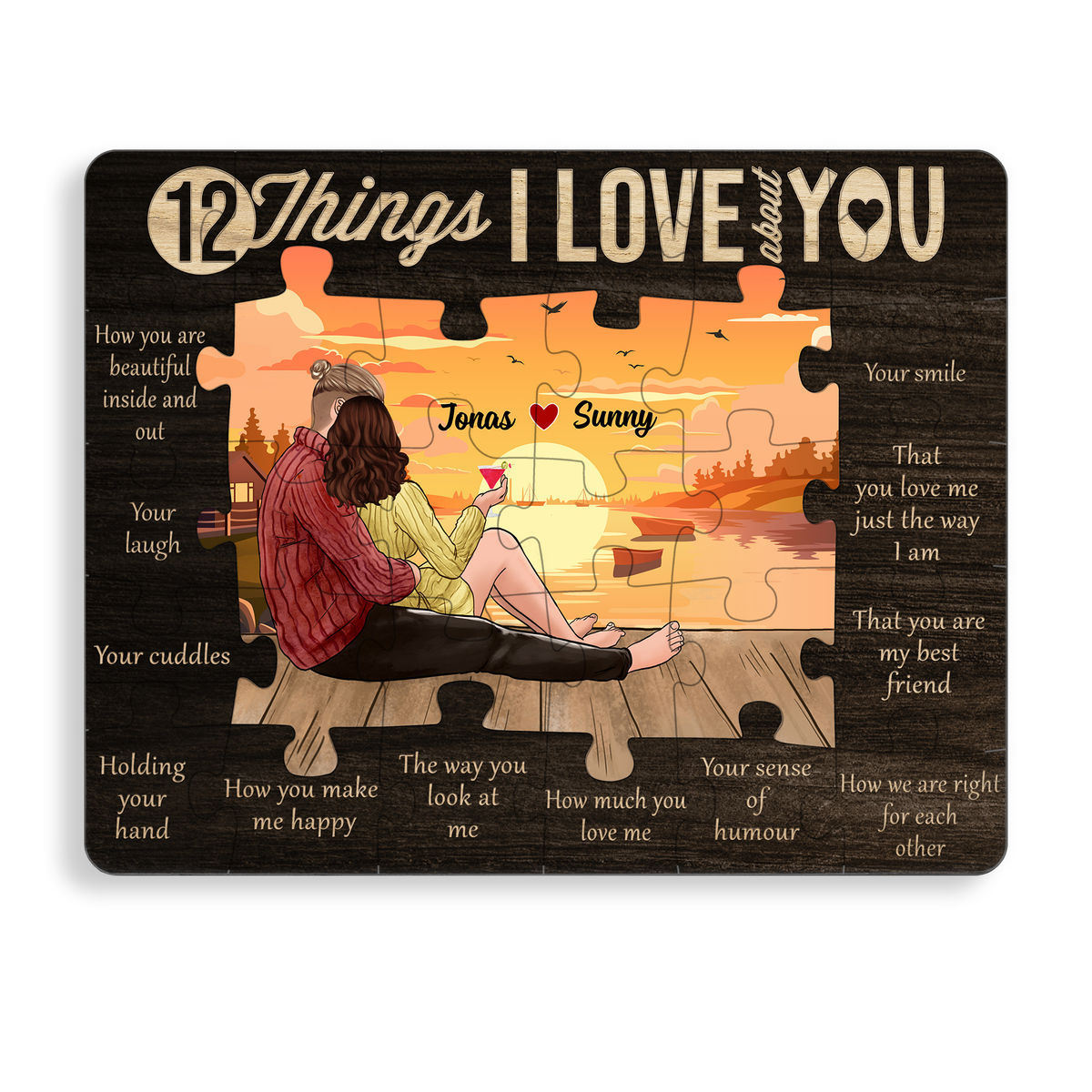 Personalized Jigsaw Puzzles - Couple Gifts - 12 Things I Love About You (42978) - Personalized Puzzle_1