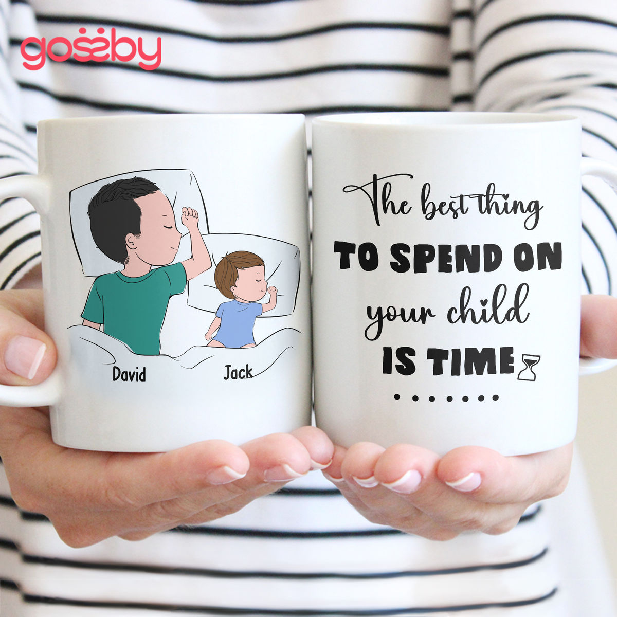 Father and Kids - The best thing to spend on your child is time - Personalized Mug