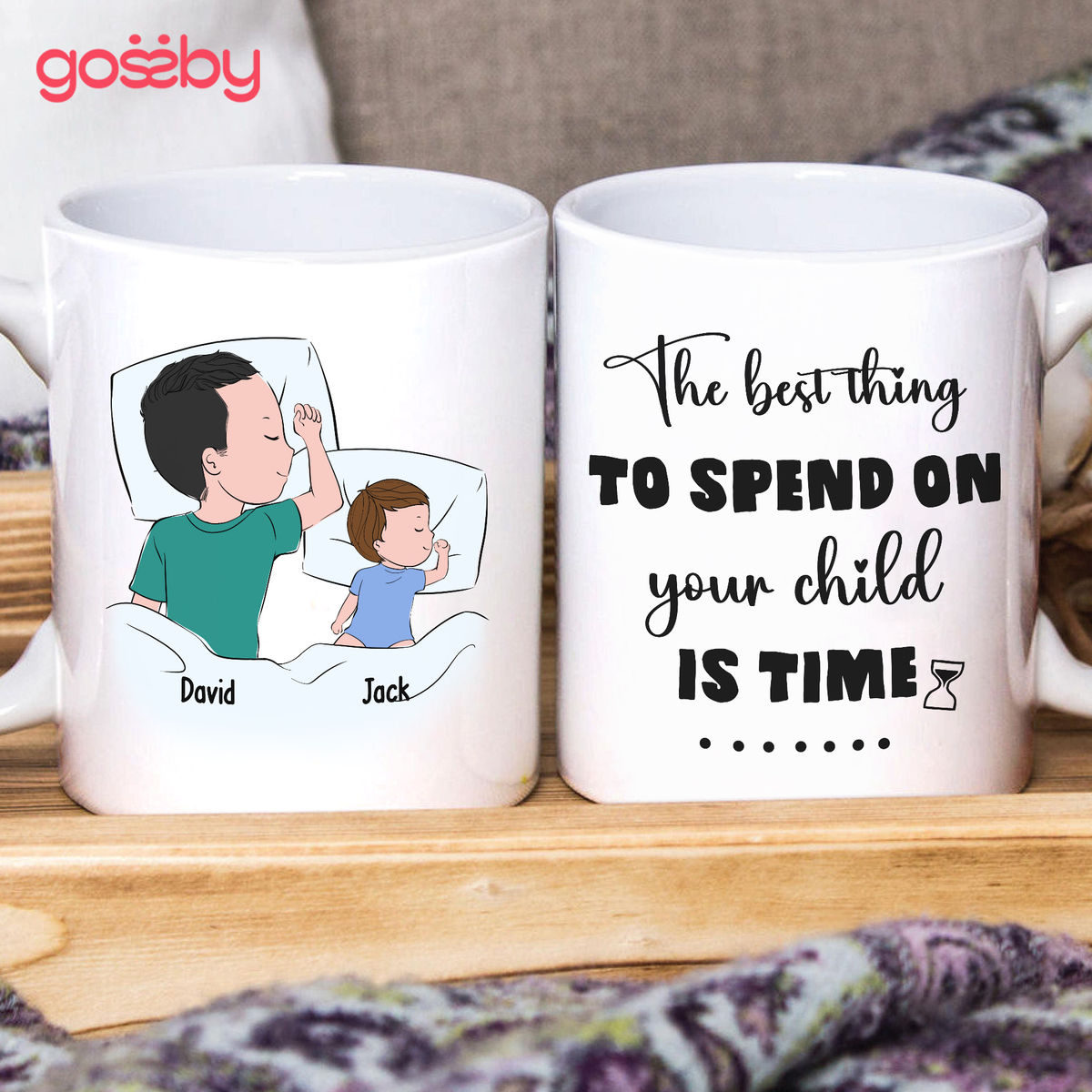 Personalized Mug - Father and Kids - The best thing to spend on your child is time_1