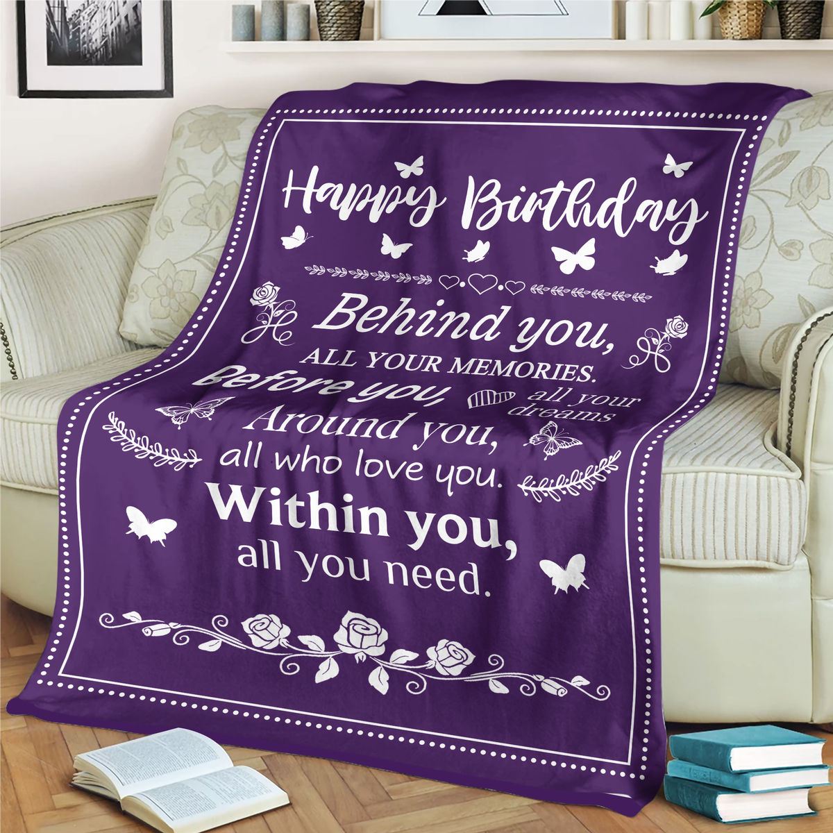 Personalized Blanket - Birthday Blanket - Blanket - Happy Birthday, behind you all your memories_1