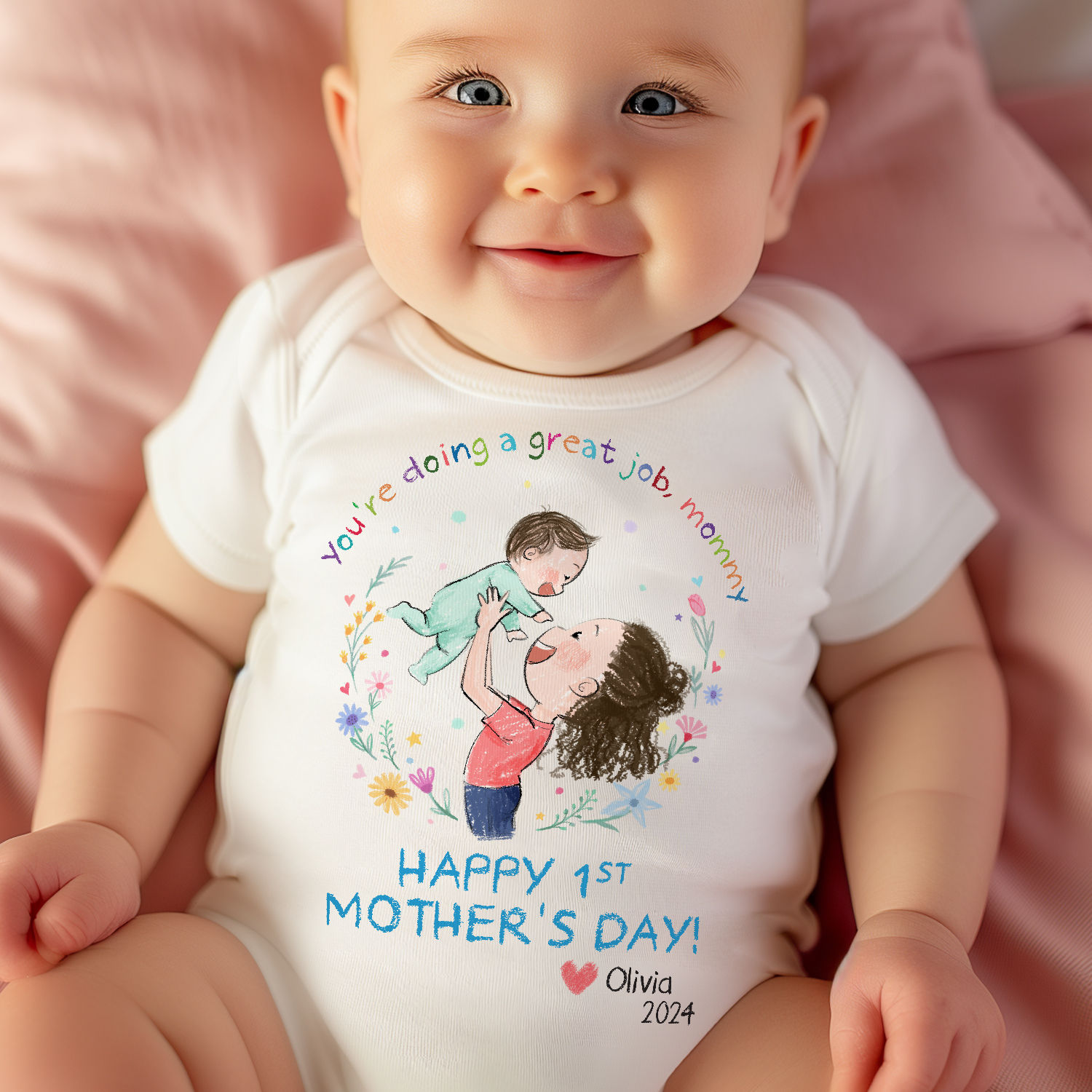 Custom Baby Onesies - You're doing a great job mommy Happy 1st Mother's ...