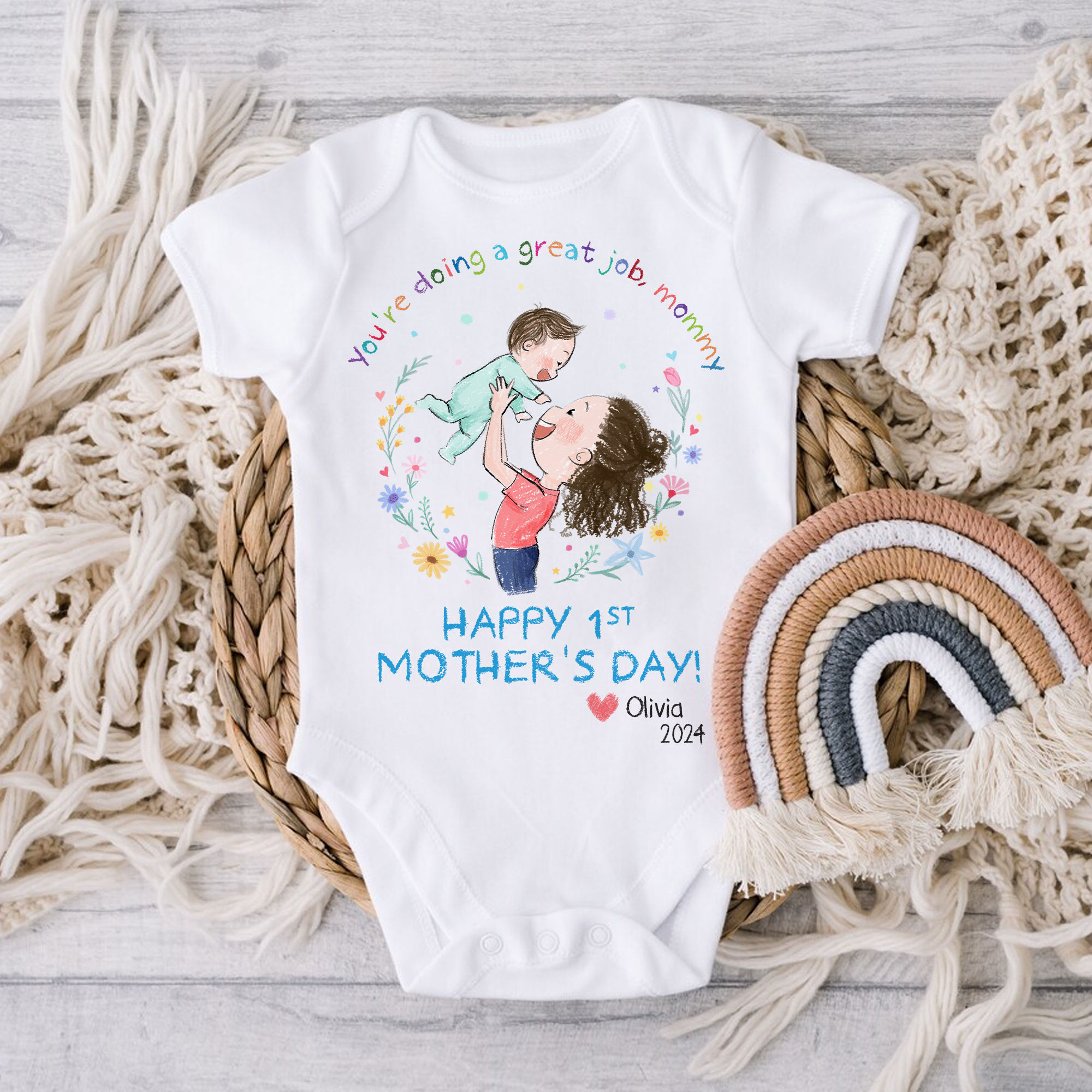 Custom Baby Onesies - You're doing a great job mommy Happy 1st Mother's ...