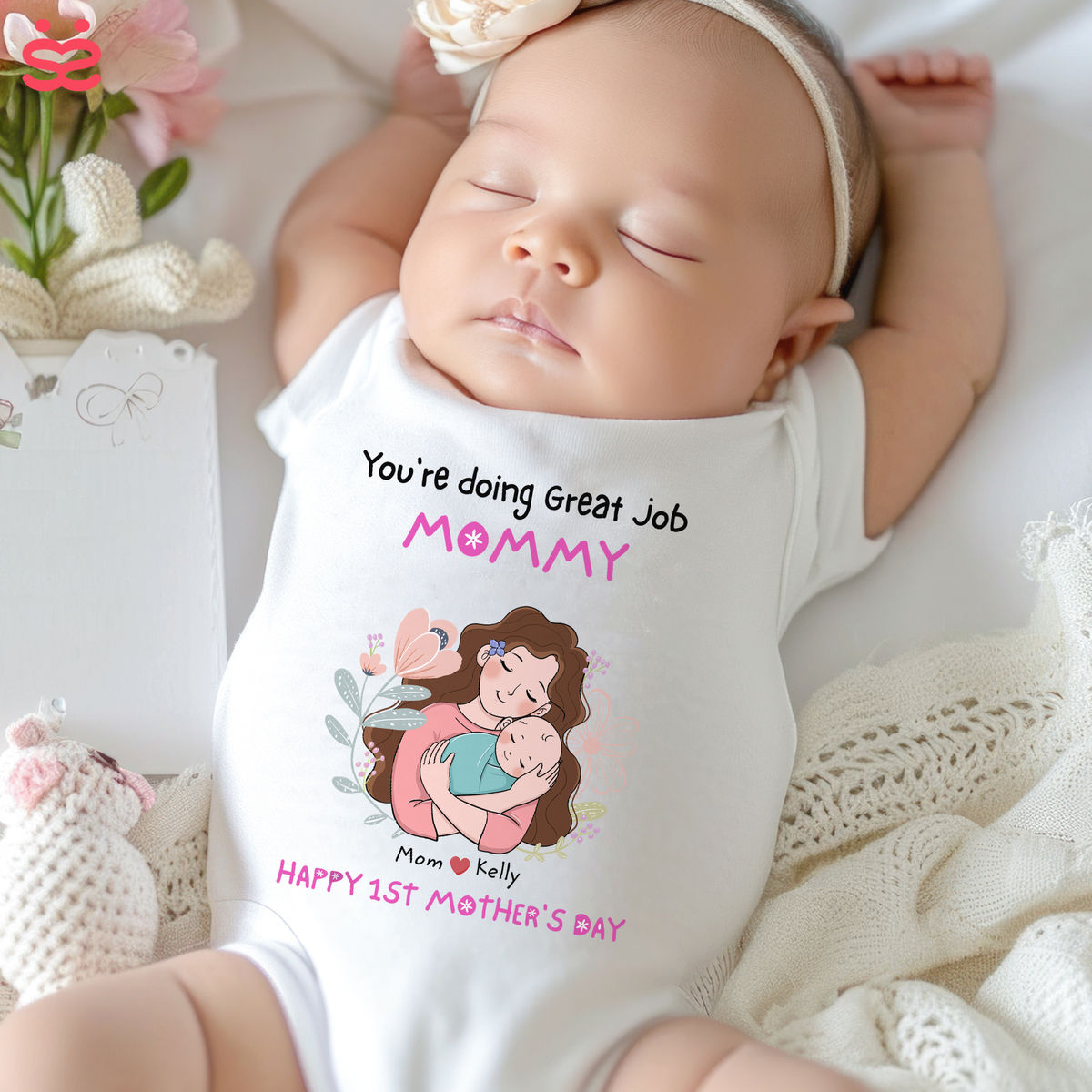 Personalized Onesie - Custom Baby Onesies - You're doing a great job mommy Happy 1st Mother's Day - Mother's Day 2024_1