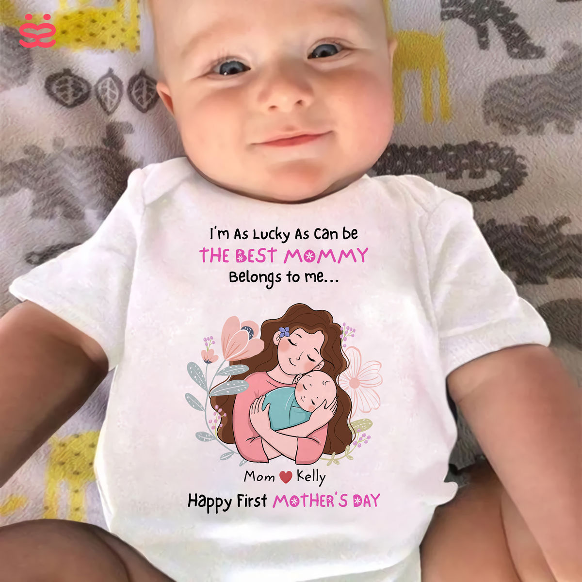 Custom Baby Onesies - I’m As Lucky As Can be The Best Mommy Belongs to me - Mother's Day 2024 - Personalized Onesie