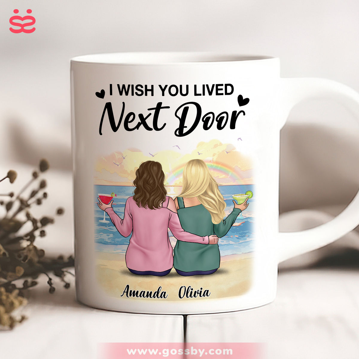 Personalized Mug - Besties Mug - I Wish You Lived Next Door (43278)_2