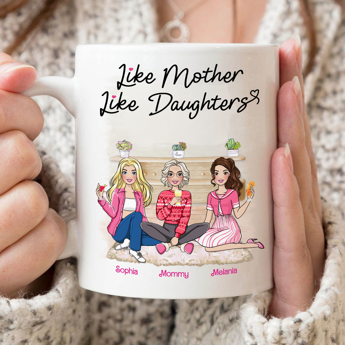 Personalized Mug - Mother & Daughters Gift - Like Mother Like Daughters (43276) - Mother's Day Gifts, Gifts For Mom, Daughters