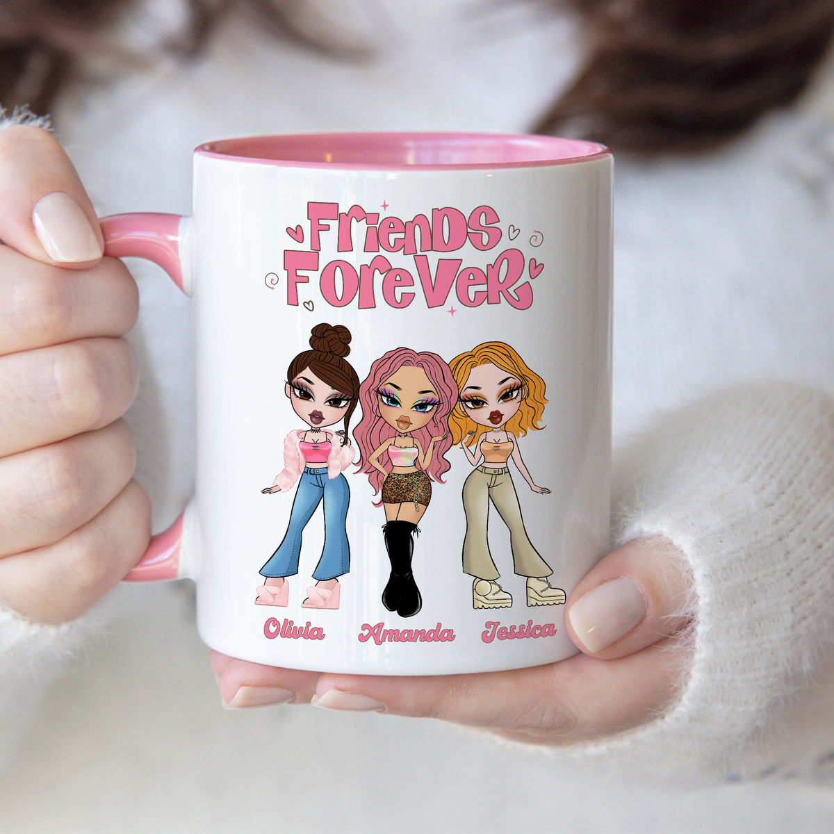 Personalized Wine Glass - Trendy Personalized Mug for Your Friends - Friends Forever