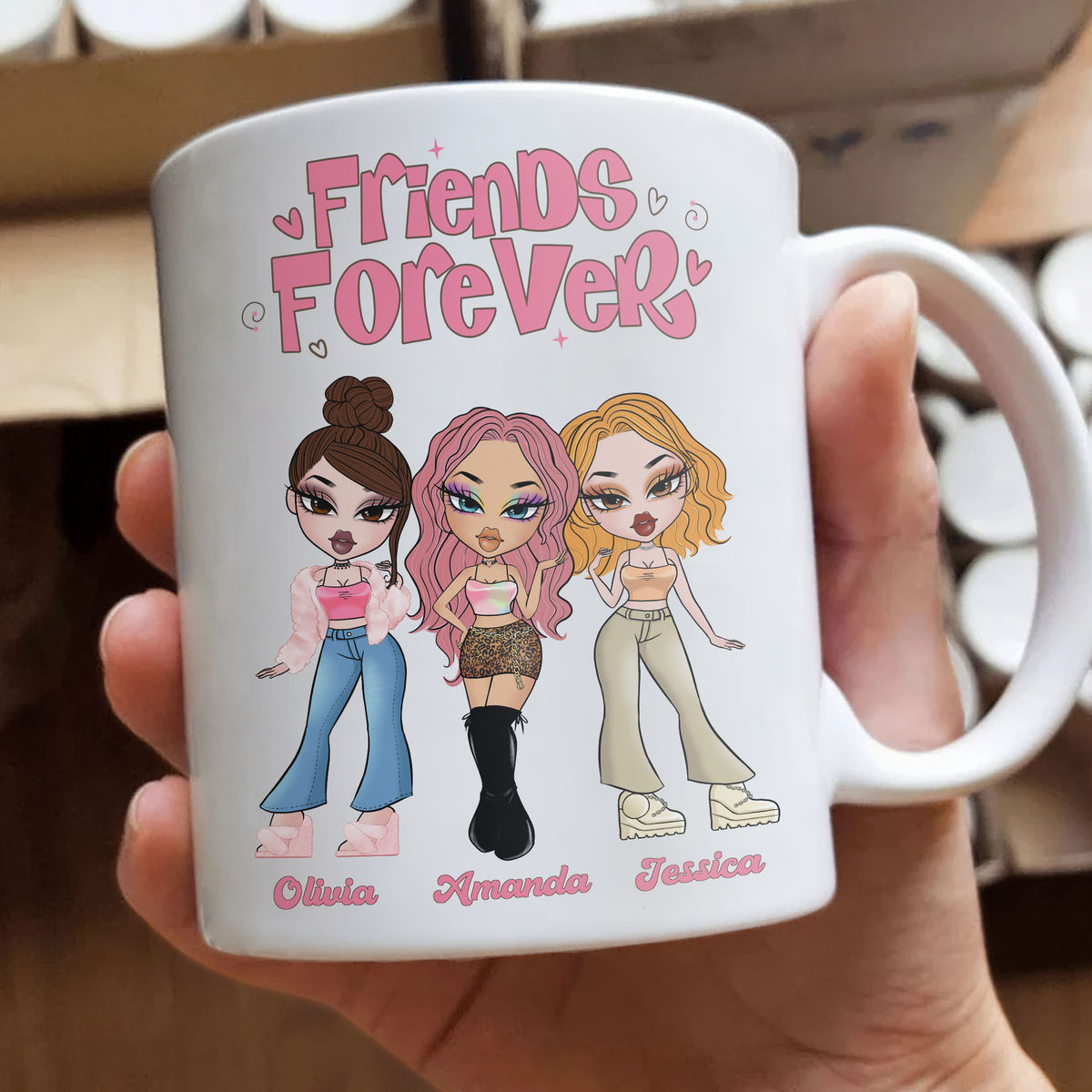 Personalized Wine Glass - Trendy Personalized Mug for Your Friends - Friends Forever_1