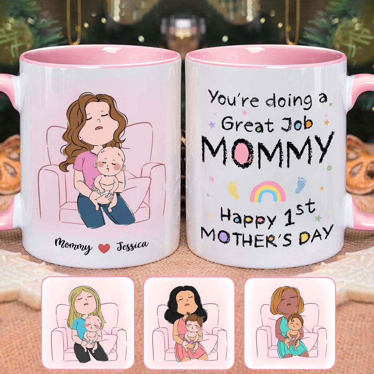 First Mother's Day - You're doing a great job mommy Happy 1st Mother's Day (c) - Personalized Mug