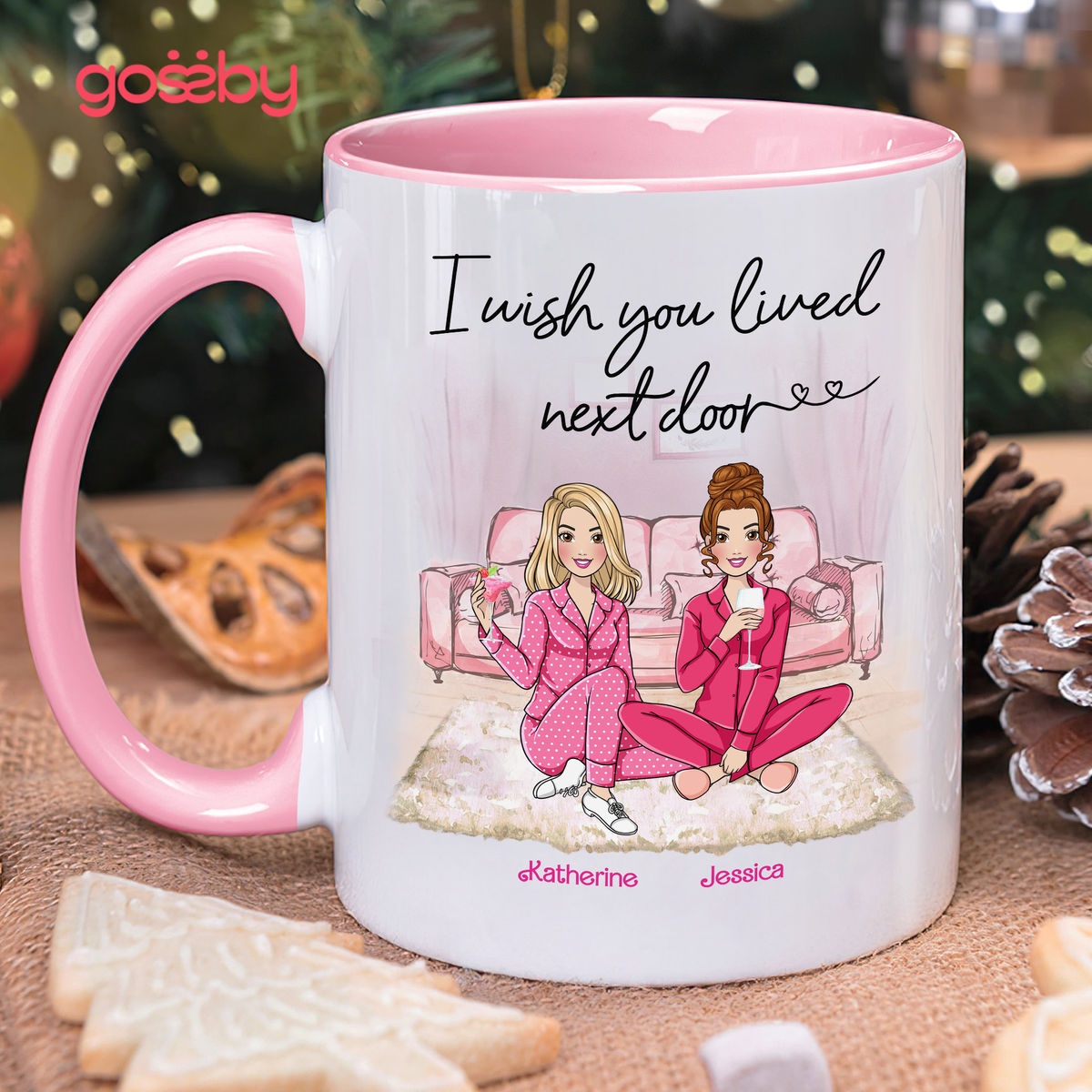 Personalized Mug - Sisters Mug - I wish you lived next door - Gift for sisters, gift for birthday, gift for her, gift for friends_1