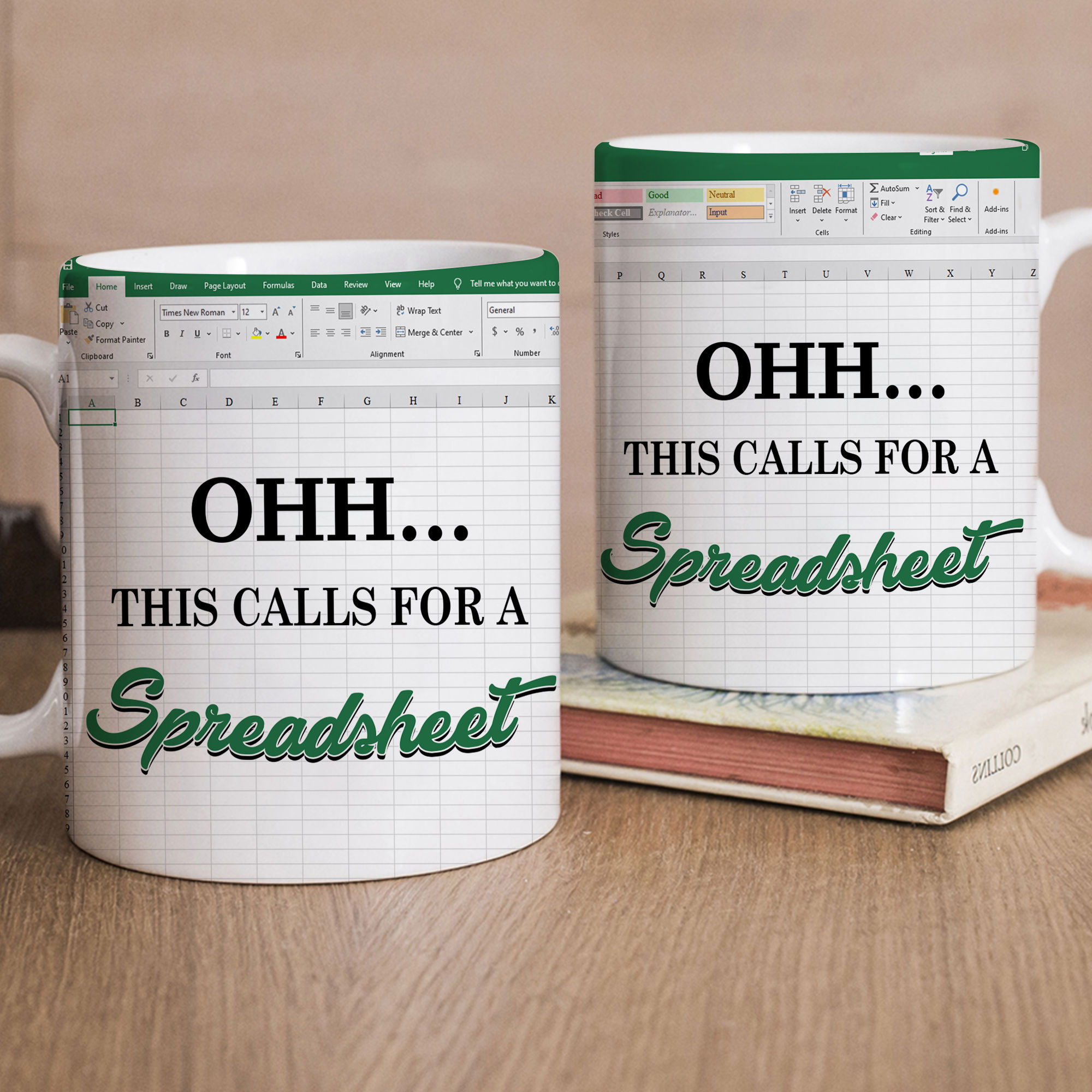 Funny Mug - Oh This Call For A Spreadsheet - Excel Spreadsheet Lover Worker  Gift Idea For Coworker, Accounting, Boss, Friend - Personalized Mug