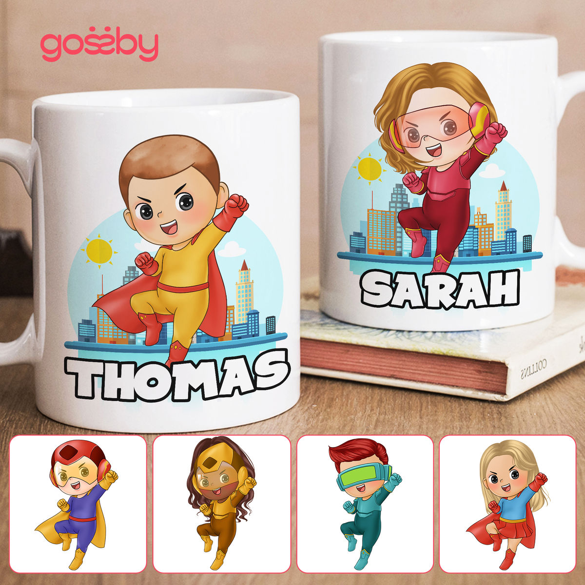 Personalized Mug - Mug For Kids - Personalized Superhero Kid - TRENDY GIFT FOR KIDS v2