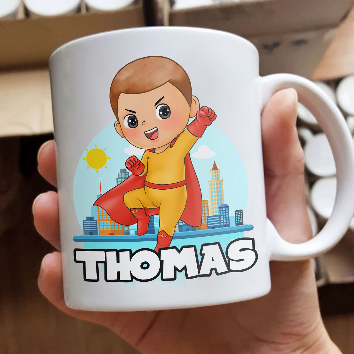 Personalized Mug - Mug For Kids - Personalized Superhero Kid - TRENDY GIFT FOR KIDS v2_1