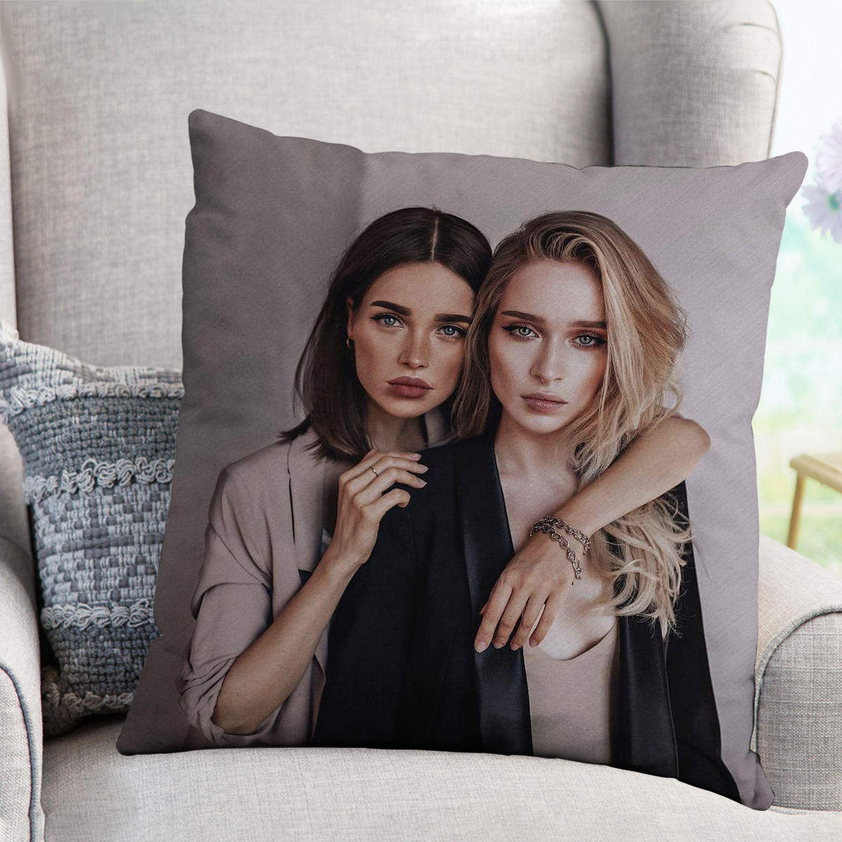 Photo Pillow - Photo Upload - Pillow For Sisters, Friends - Photo Gifts For Sisters, Friends_3