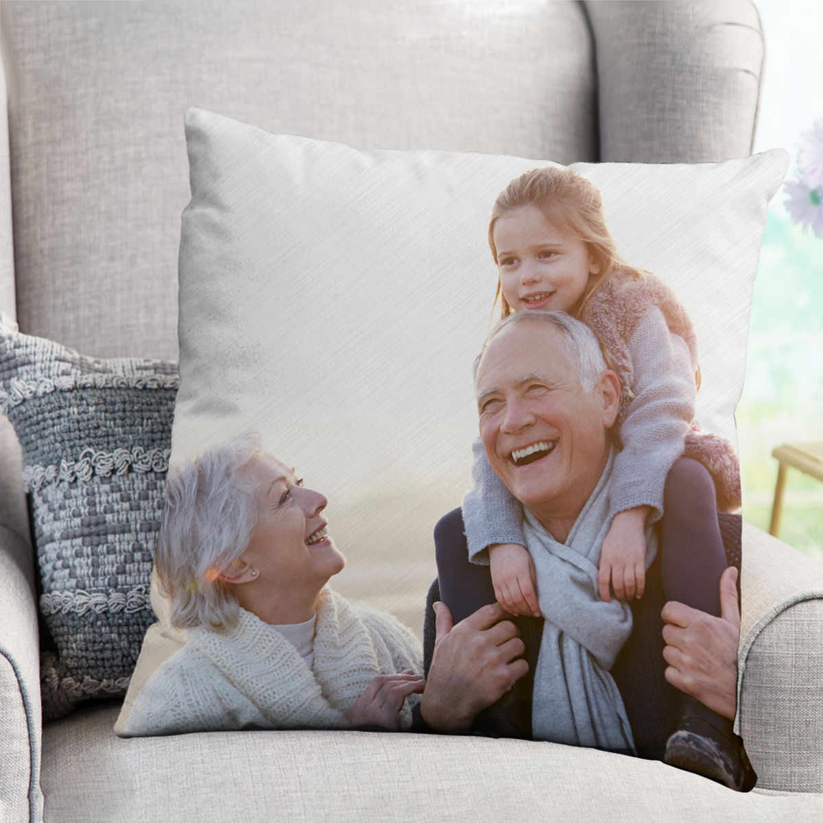 Photo Pillow - Photo Upload - Pillow For GrandFather, GrandMother - Gift For Father Day, Mother Day, Photo Gifts For Family_4