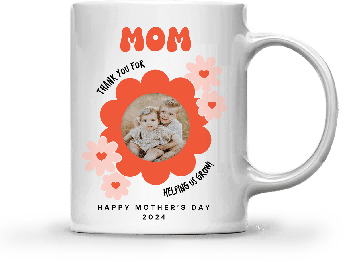 Photo Mug - Mother's Day - Photo Upload Mug - Mom Thank You For Helping Us Grow. Happy Mother's Day 2024_3