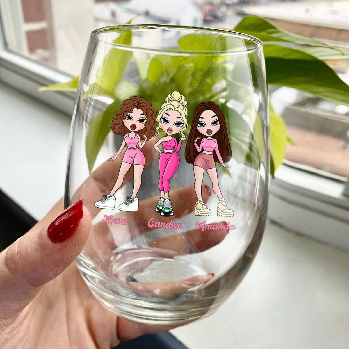 Personalized Wine Glass - Personalized Wine Glass - Beautiful Gift For Friends - I Wish You Lived Next Door