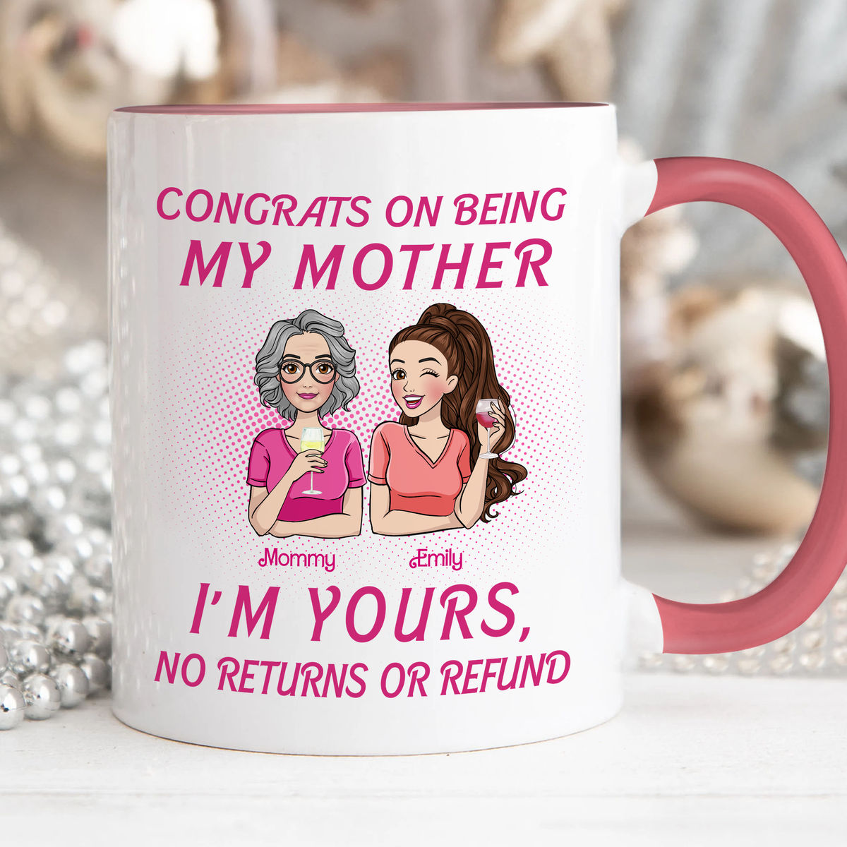 Pink Doll Family Mug - Congrats On Being Our Mother - Mother's Day Gifts 2024 (bb1) - Personalized Mug_1