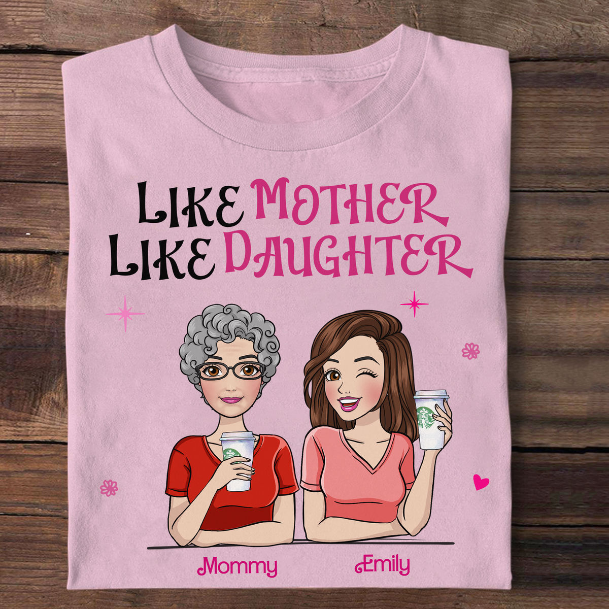 Personalized Shirt - Pink Doll Family Shirt - Like Mother Like Daughters - Mother's Day Gifts 2024 (bb2)_3