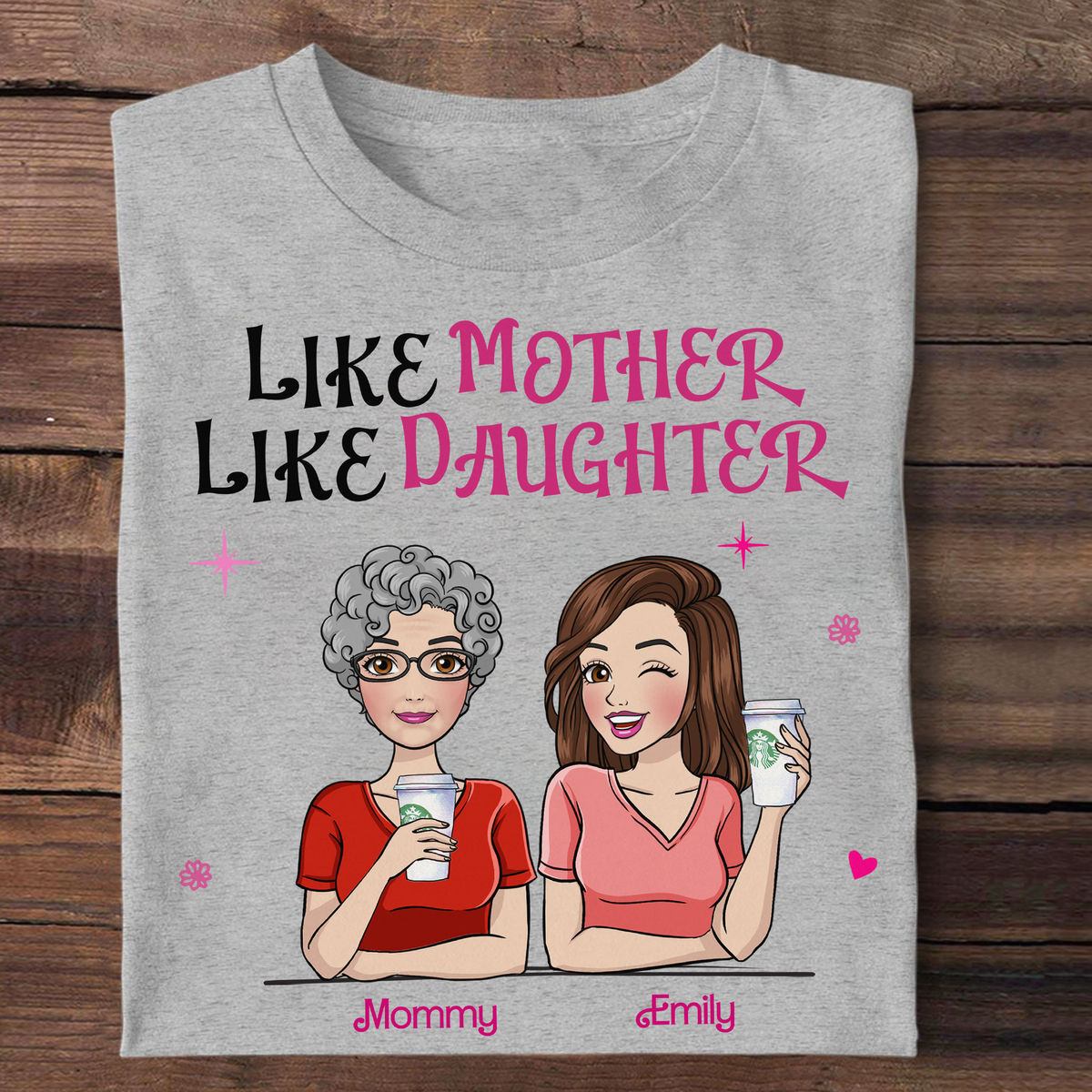 Personalized Shirt - Pink Doll Family Shirt - Like Mother Like Daughters - Mother's Day Gifts 2024 (bb2)_2