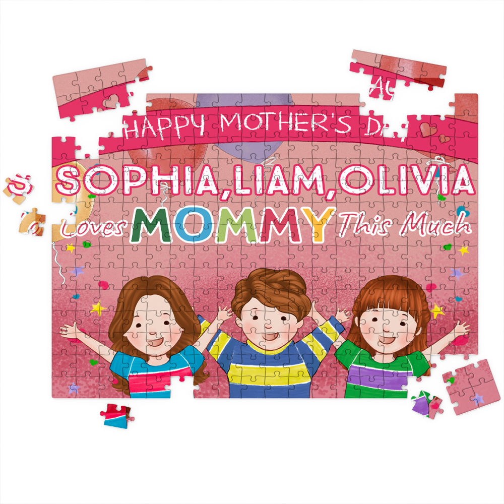 Jigsaw Puzzle Personalized - I Love Mommy This Much | Show a mommy, mom ...