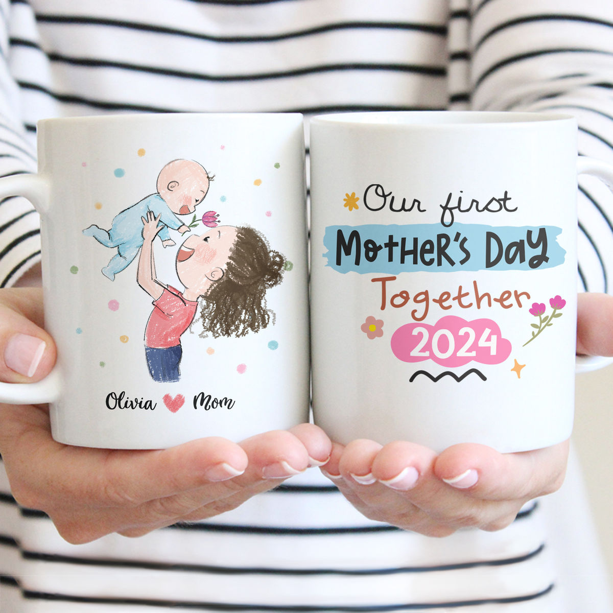 Personalized Mug - Personalized Mug - Our First Mother's Day Together  - Happy Mother's Day, Trending 2024