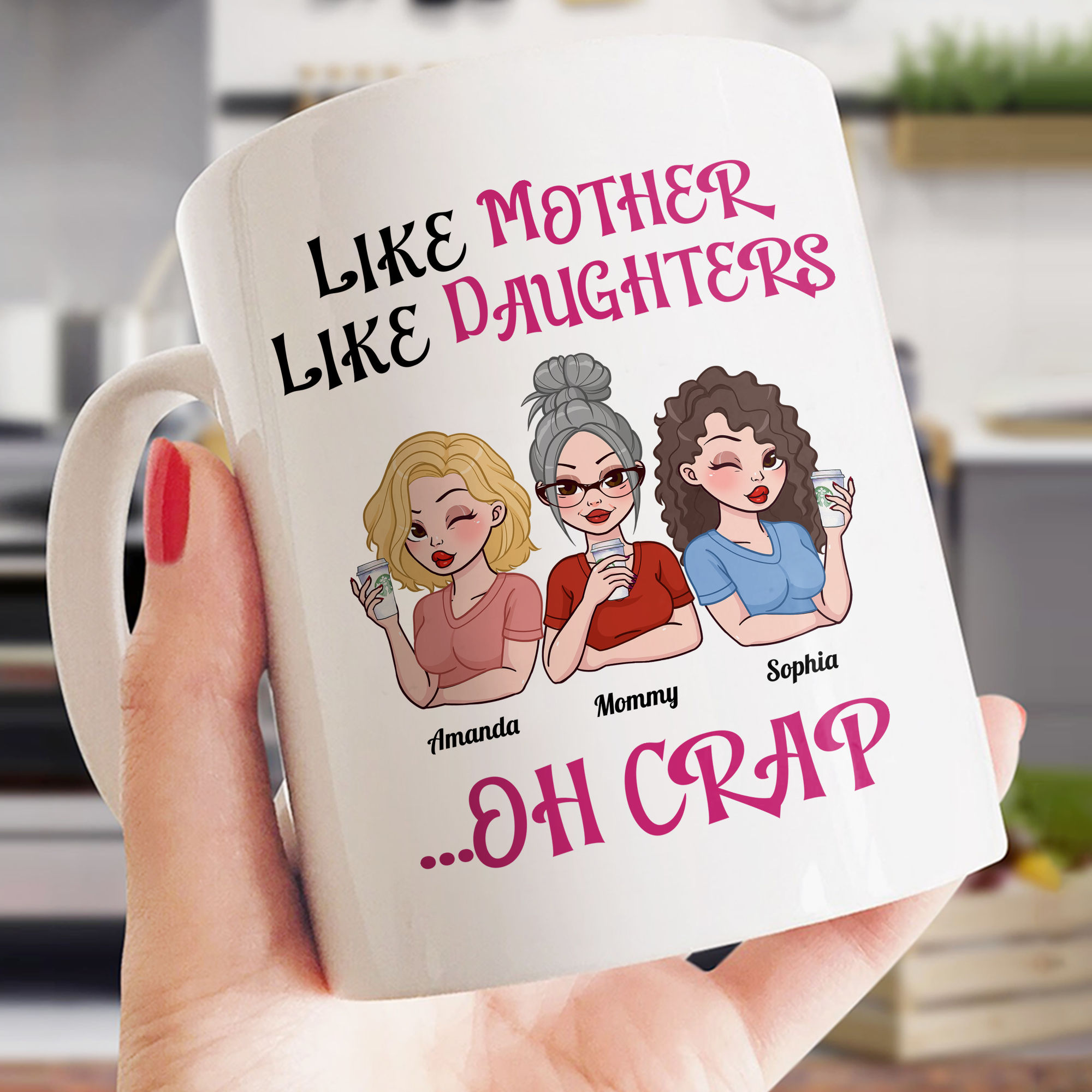 Sassy Family Mug - Like Mother Like Daughter ... Oh Crap - Mother's Day Gifts 2024 (pu ...