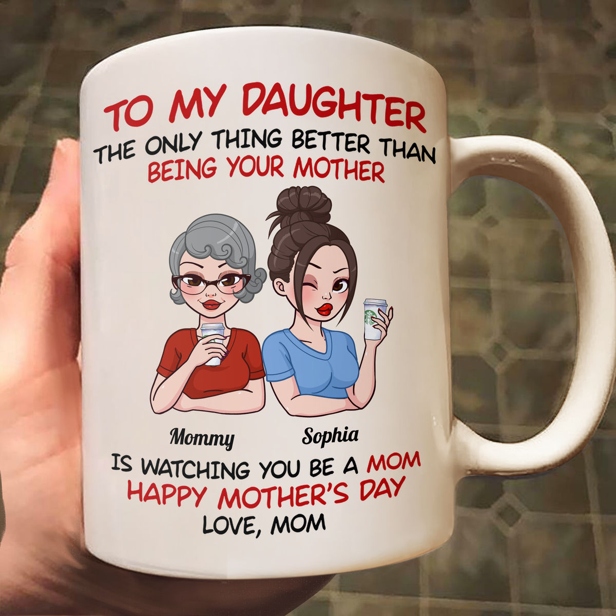 Mother's Day Gift From Mom - To My Daughter Happy Mother's Day (pu2) - Personalized Mug_2