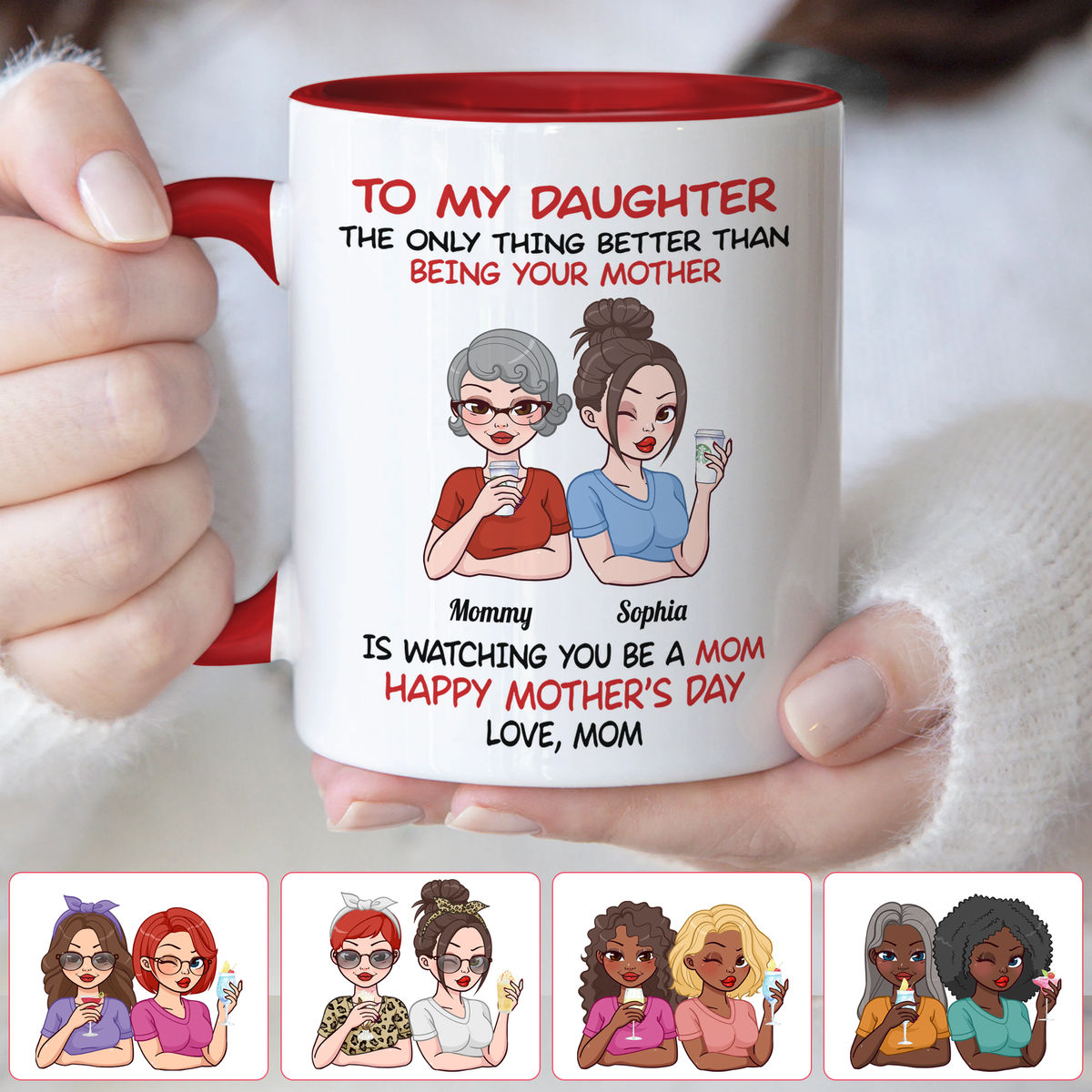 Personalized Mug - Mother's Day Gift From Mom - To My Daughter Happy Mother's Day (pu2)