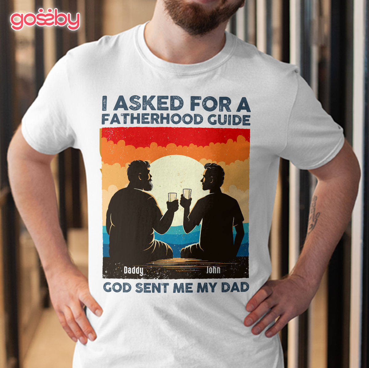 Father's Day Gifts - I asked for a fatherhood guide, God sent me my dad (44653) - Personalized Shirt