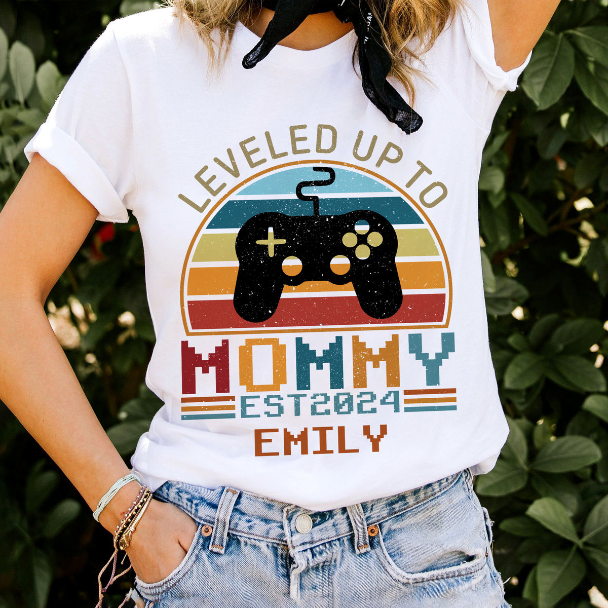 Personalized Shirt - Mother's Day Gifts - Leveled Up To Mommy - New Mom Gifts - Gifts For Mom - Mother's Day Shirts