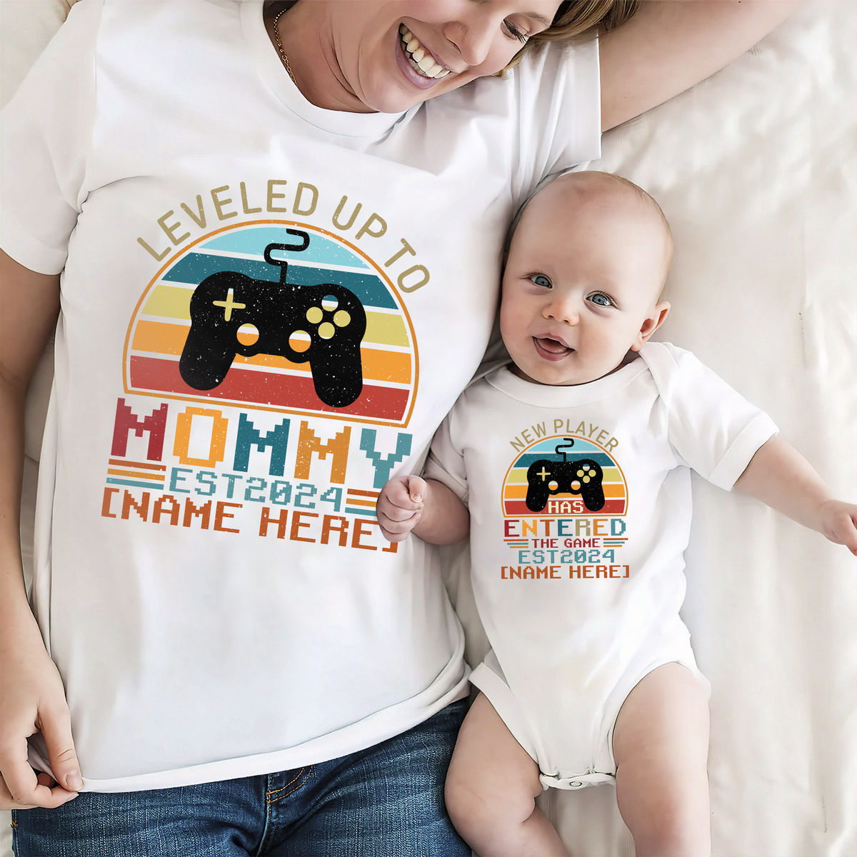 Personalized Shirt - Mother's Day Gifts - Leveled Up To Mommy - New Mom Gifts - Gifts For Mom - Mother's Day Shirts_2