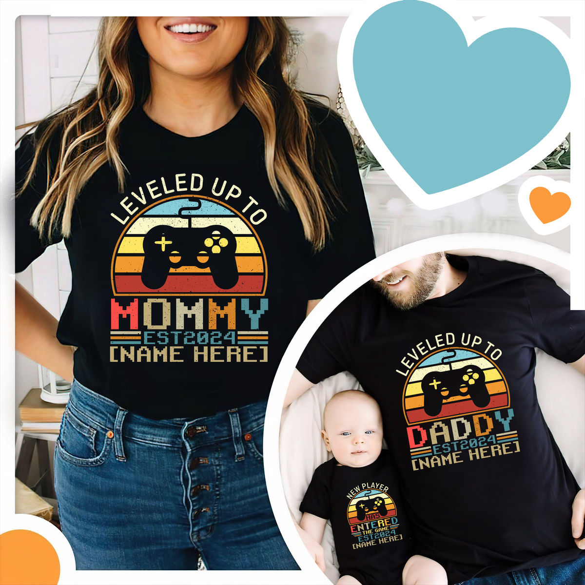 Personalized Shirt - Mother's Day Gifts - Leveled Up To Mommy - New Mom Gifts - Gifts For Mom - Mother's Day Shirts_2