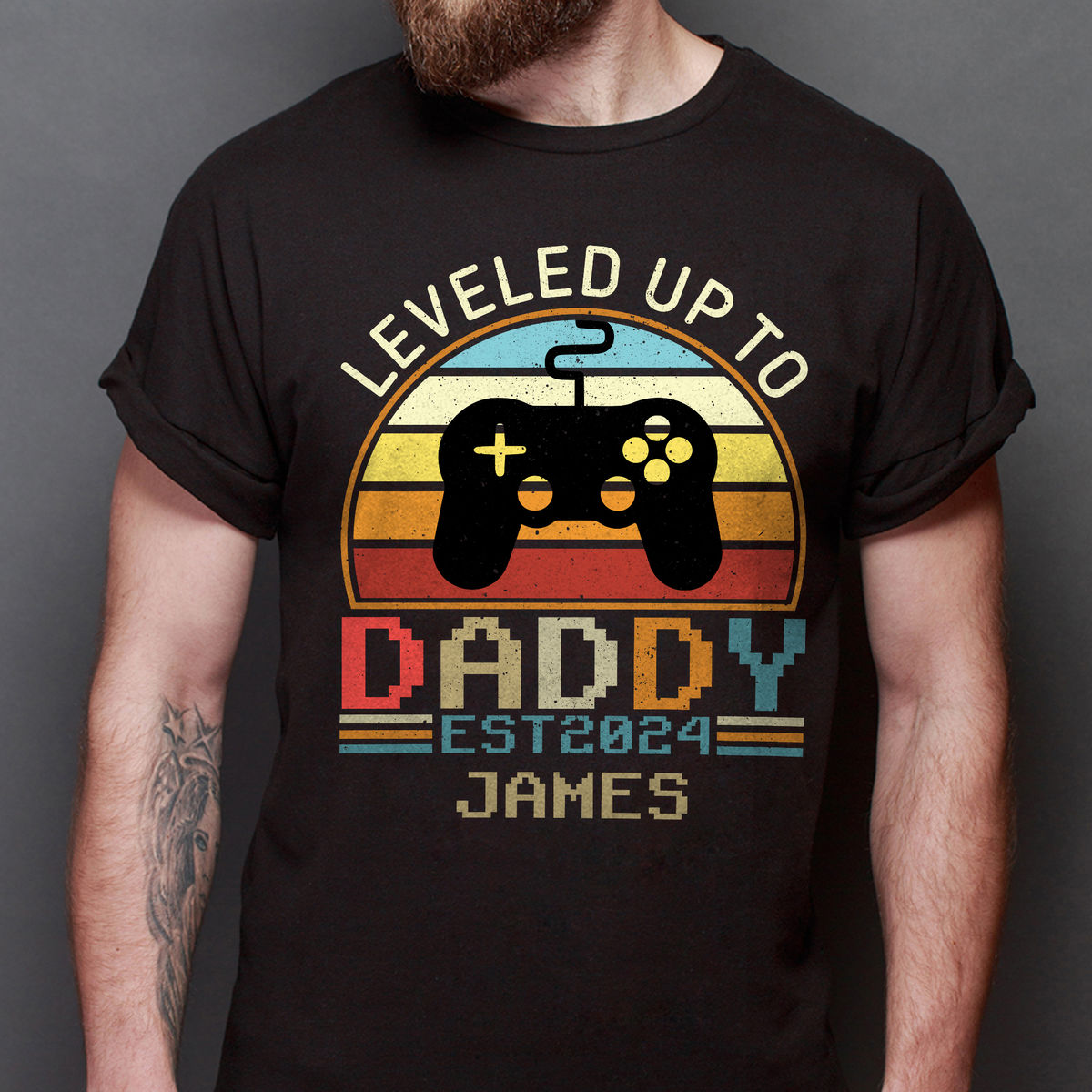 Personalized Shirt - Father's Day Gifts - Leveled Up To Daddy - New Dad Gifts - Gifts For Dad - Father's Day Shirts