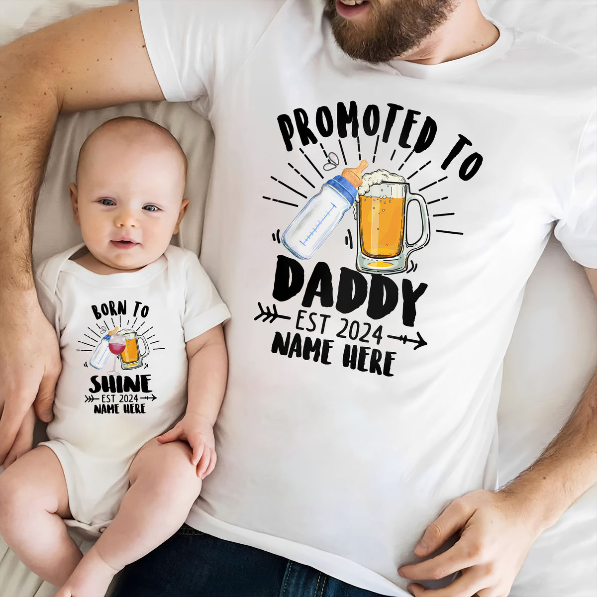 Personalized Shirt - Father's Day Gifts - Promoted To Daddy - New Dad Gifts - Gifts For Dad - Father's Day Shirts_2