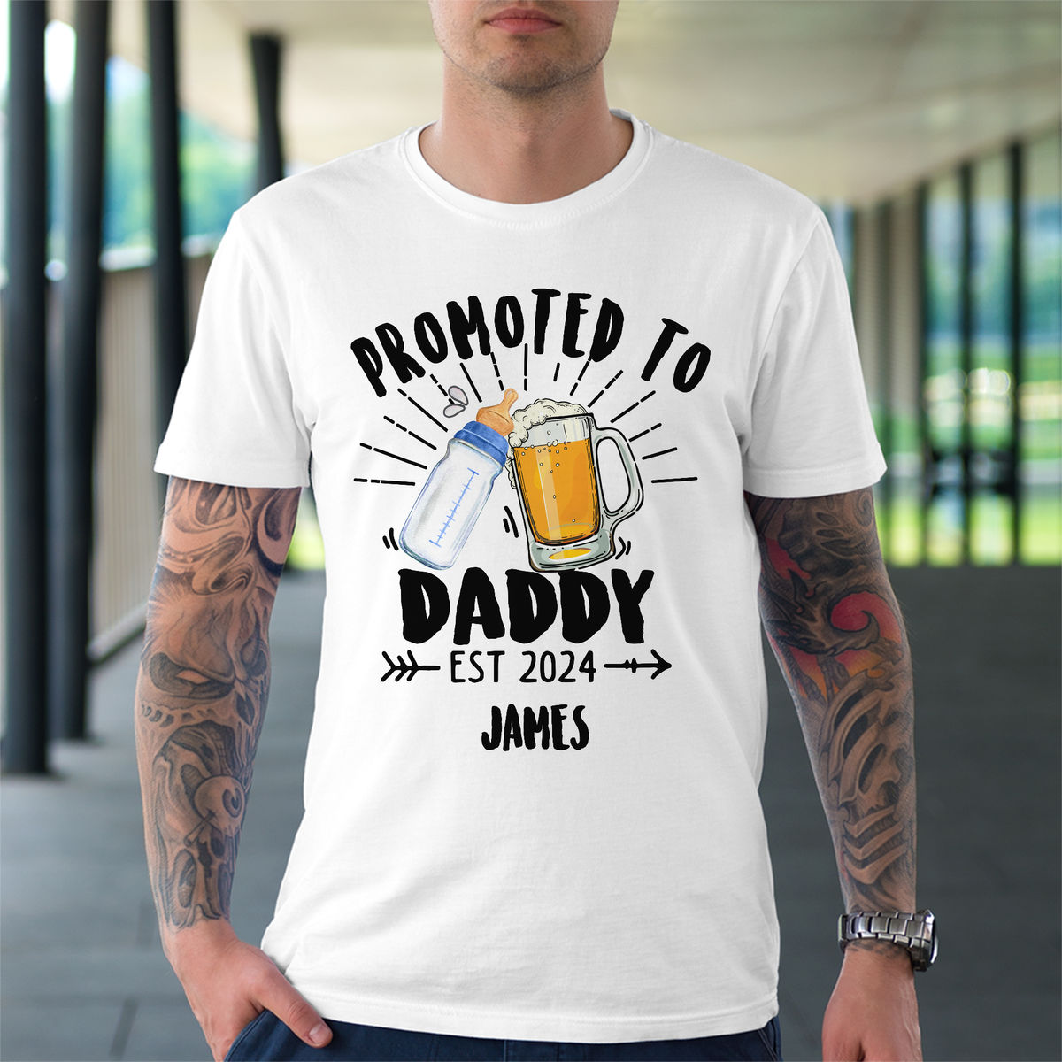 Personalized Shirt - Father's Day Gifts - Promoted To Daddy - New Dad Gifts - Gifts For Dad - Father's Day Shirts