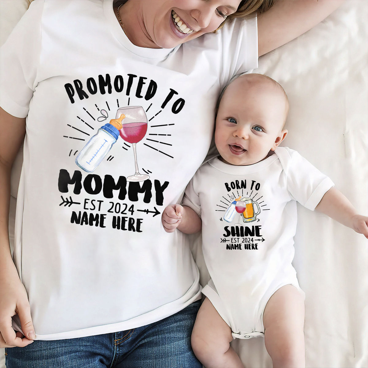 Personalized Shirt - Mother's Day Gifts - Promoted To Mommy - New Mom Gifts - Gifts For Mom - Mother's Day Shirts_2
