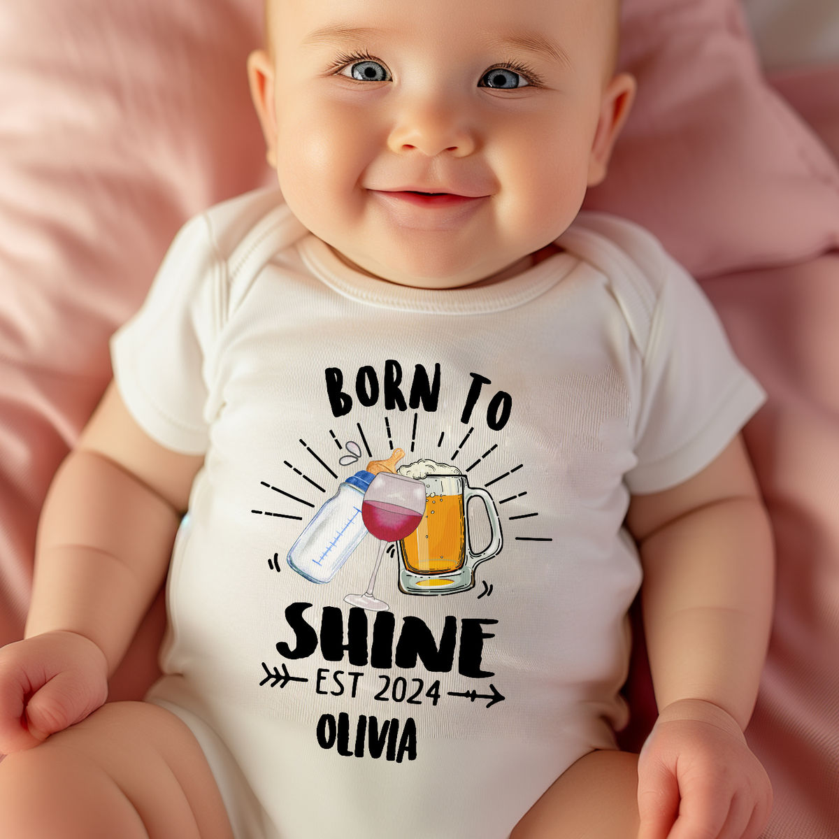 Personalized Onesie - Baby Onesies - Born to Shine - Gifts For Baby, New Mom New Dad Gifts