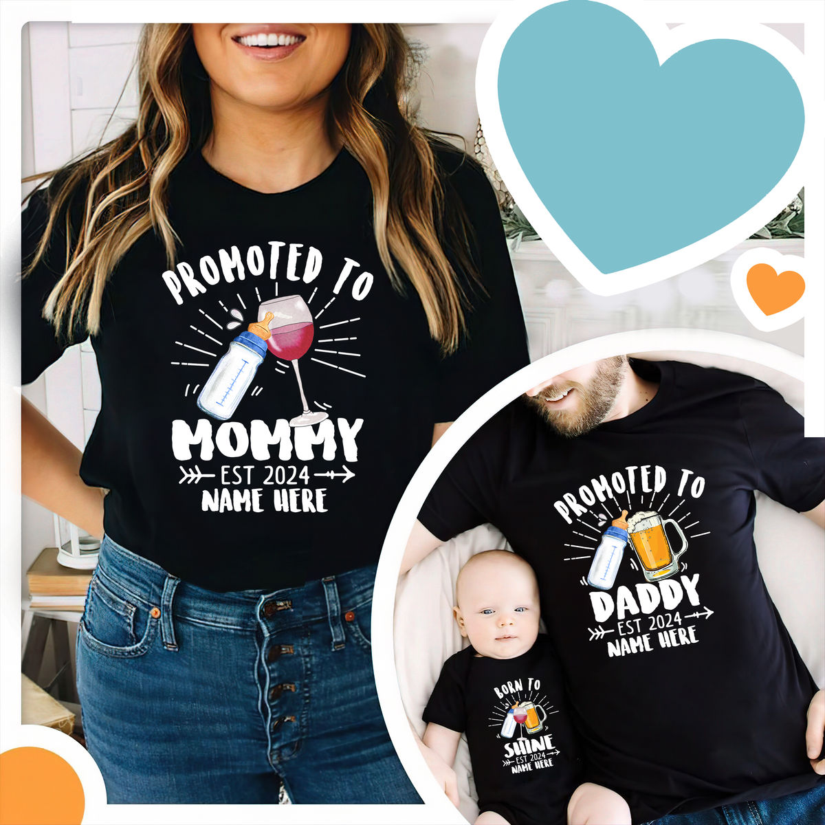 Personalized Shirt - Mother's Day Gifts - Promoted To Mommy - New Mom Gifts - Gifts For Mom - Mother's Day Shirts_2
