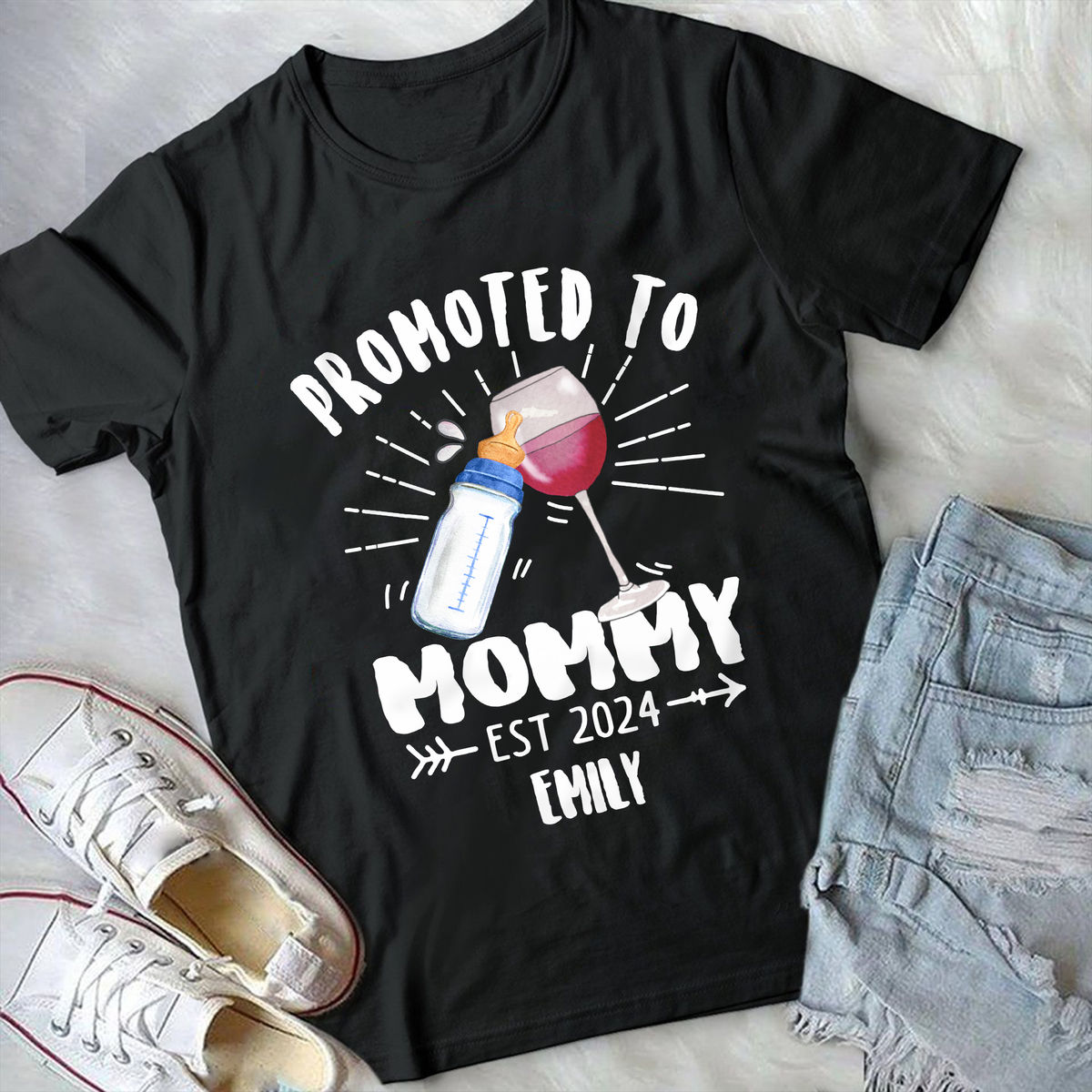 Promoted To Mommy - New Mom Gifts - Gifts For Mom - Mother's Day Shirts