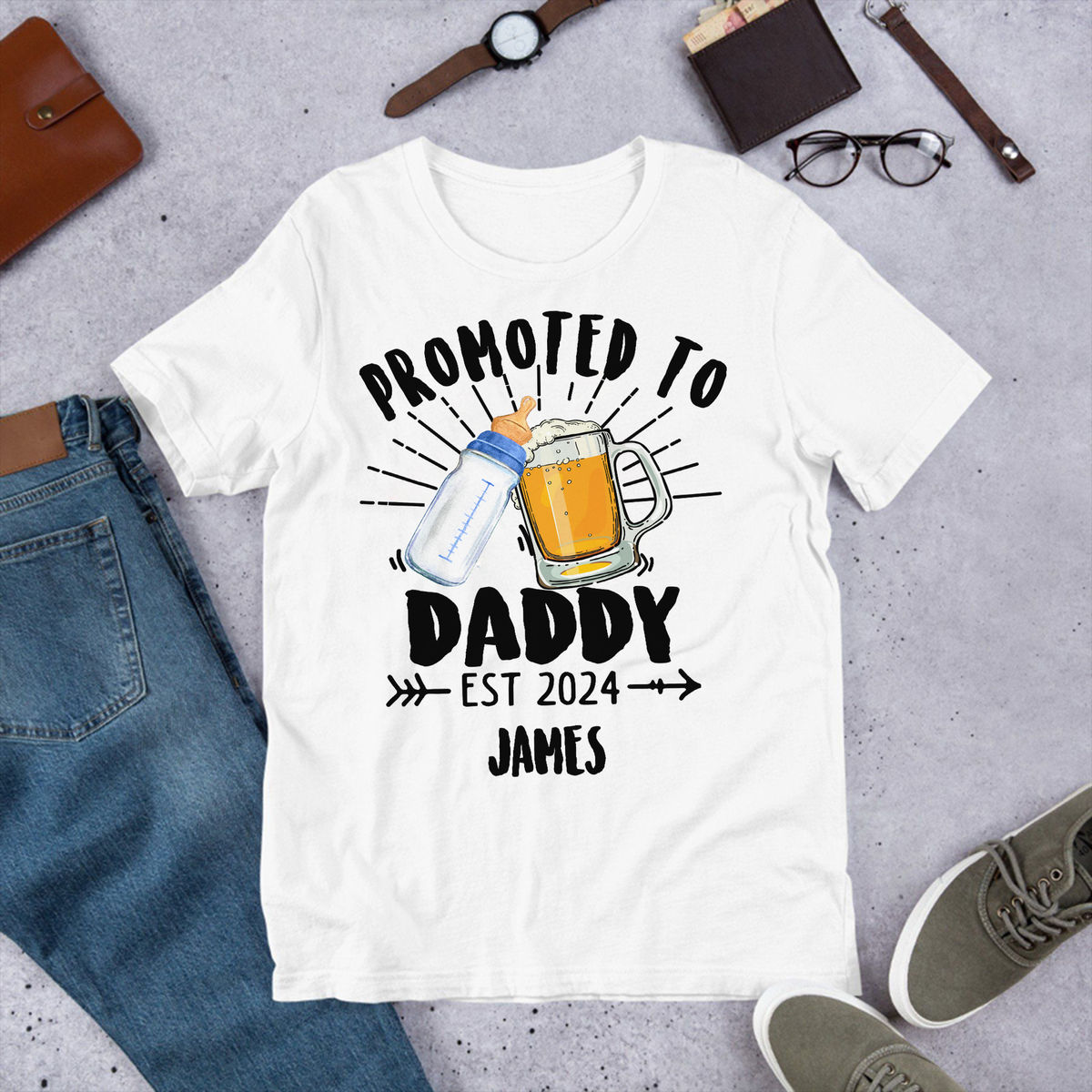Personalized Shirt - Father's Day Gifts - Custom Drink For Dad, Mom, Baby - Baby Gifts, New Dad Gifts, Gifts For Dad - Father's Day Shirts_1