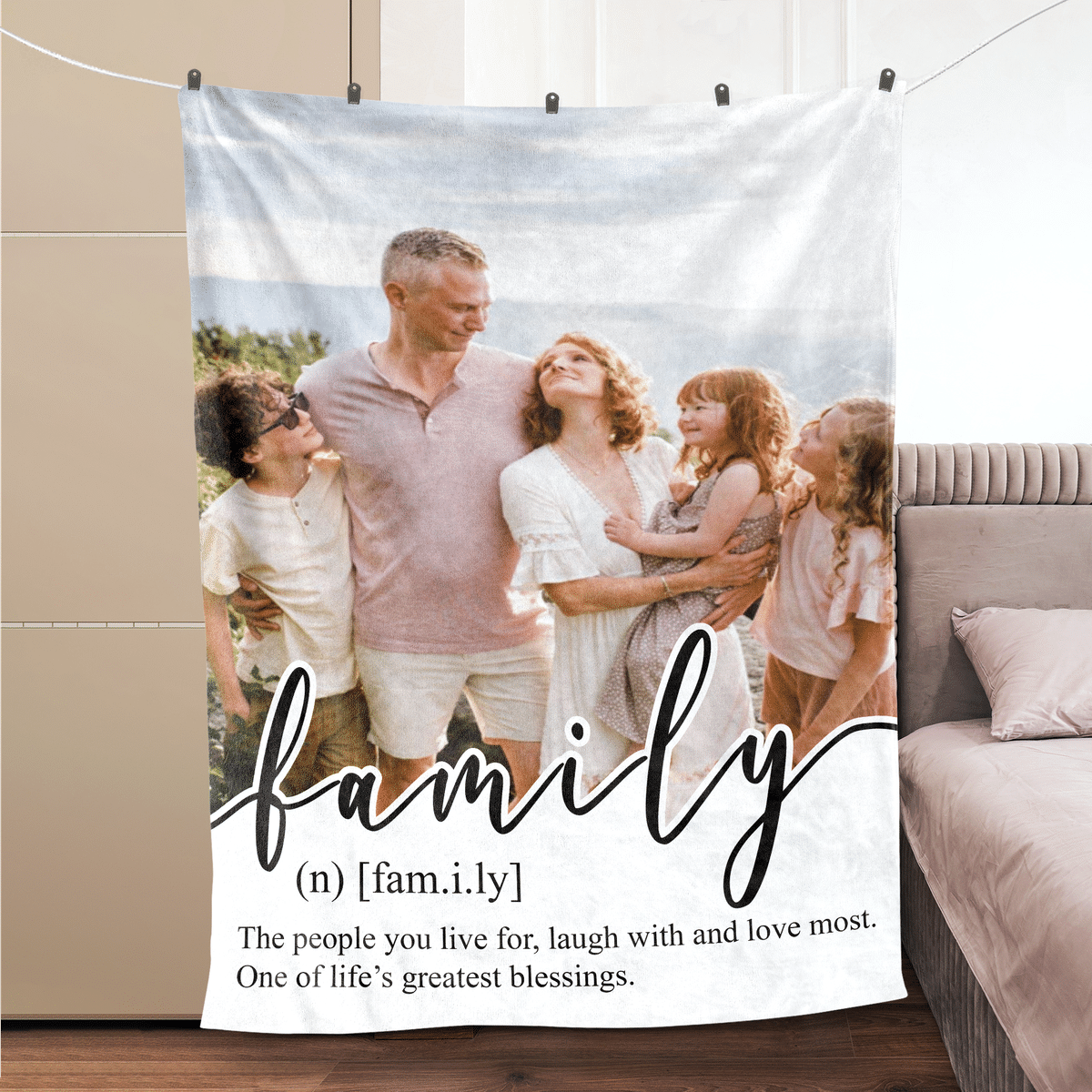 Photo Upload - Gift For Mom,Dad, Family - Personalized Photo Blanket