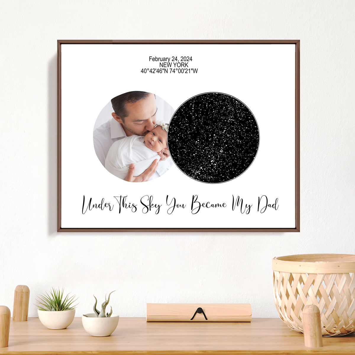 Photo Poster - Father's Day Gifts - Under This Sky You Became My Dad - New Dad Gifts - Star Map Poster, Photo Gifts