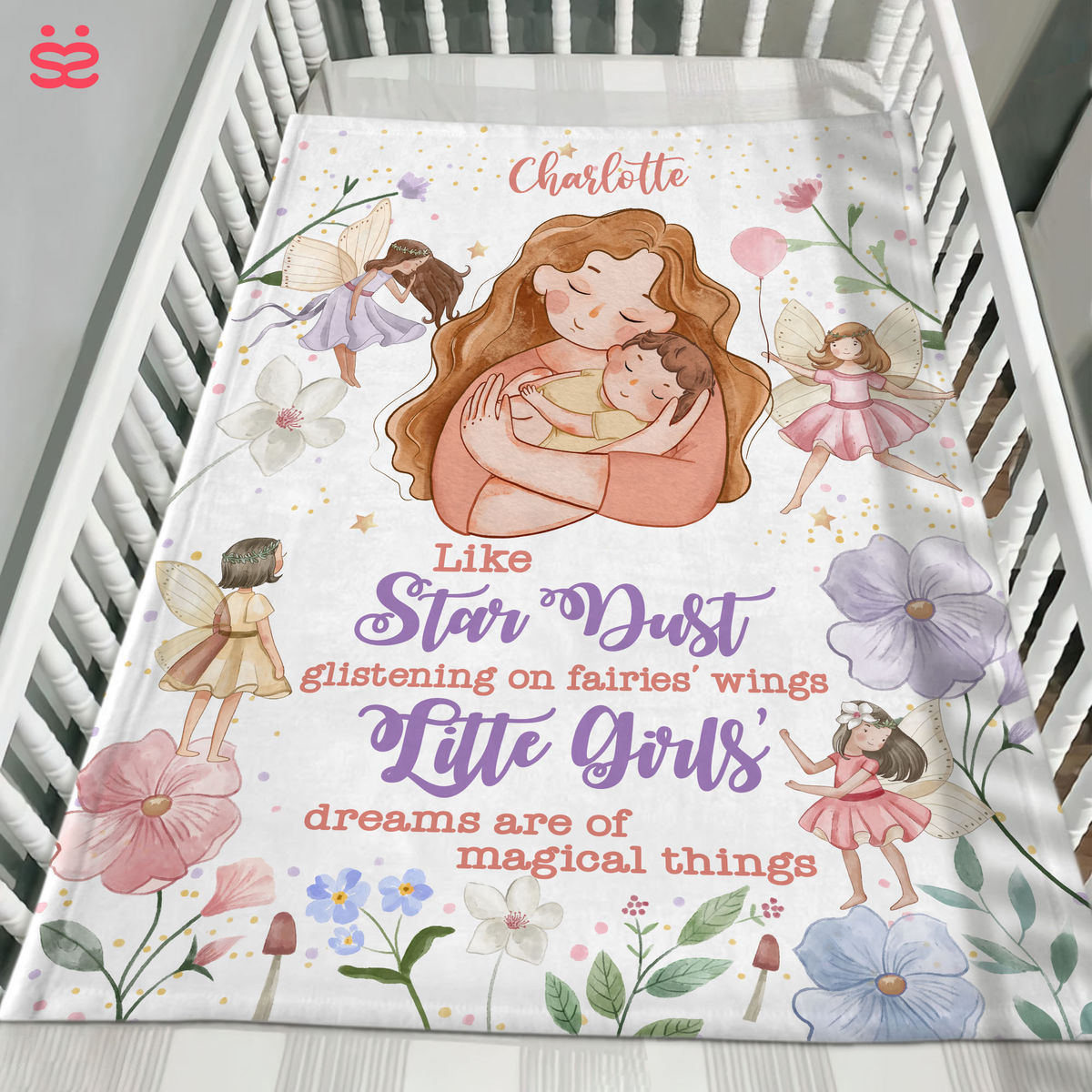 Gifts for Mom, Daughter - Little girls - Like stardust glistening on fairies’ wings, little girls dreams are of magical things - Blanket & Pillow