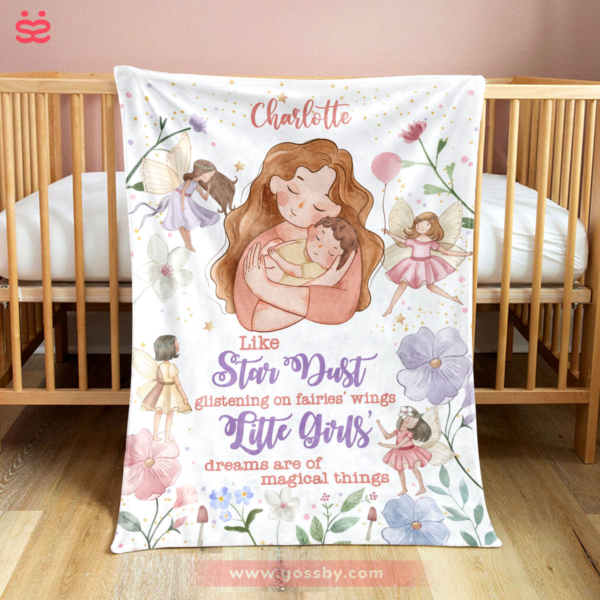 Gifts for Mom, Daughter - Little girls - Like stardust glistening on fairies’ wings, little girls dreams are of magical things - Blanket & Pillow_2