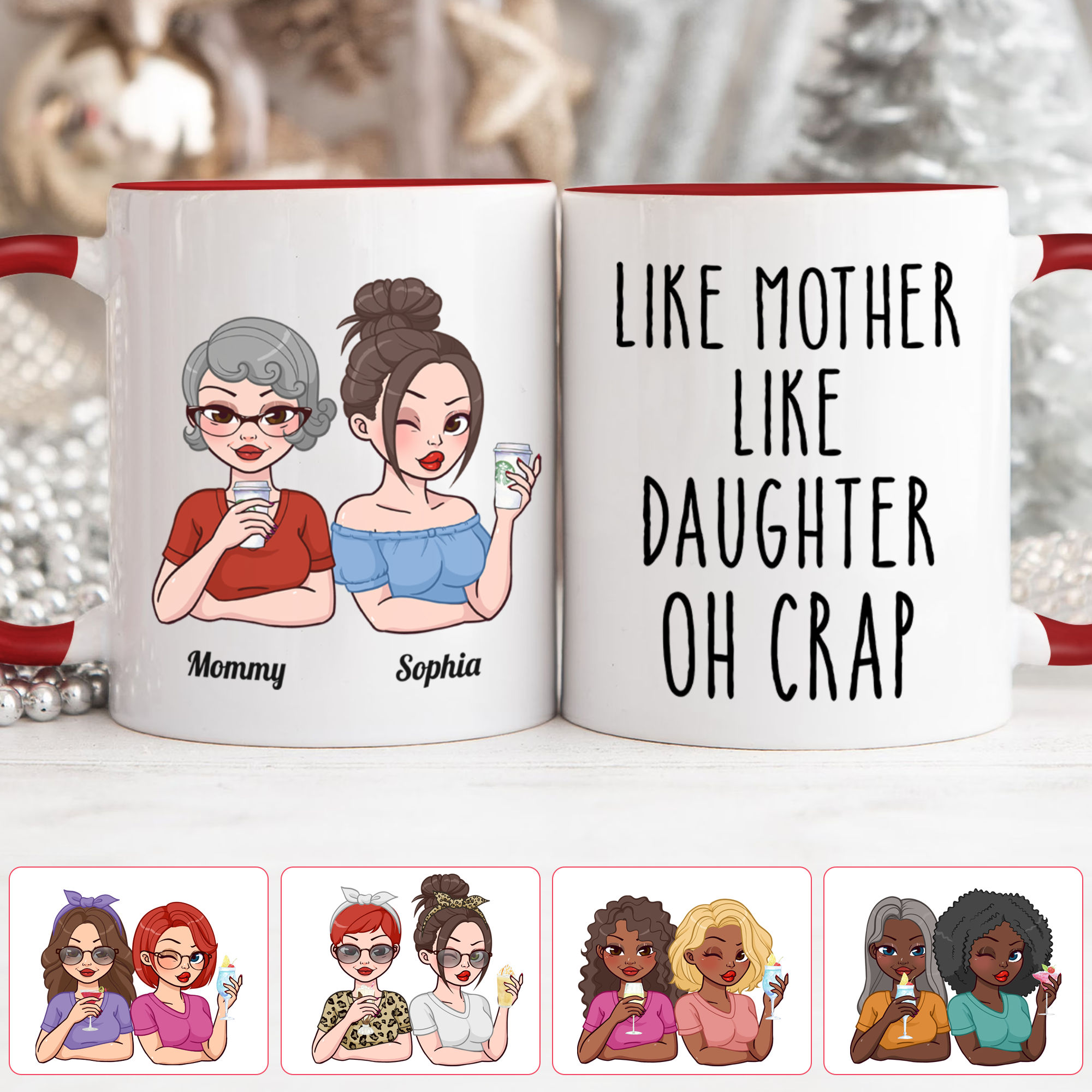 Sassy Family Mug - Like Mother Like Daughter Oh Crap - Mother's Day Gifts 2024 (pu ...