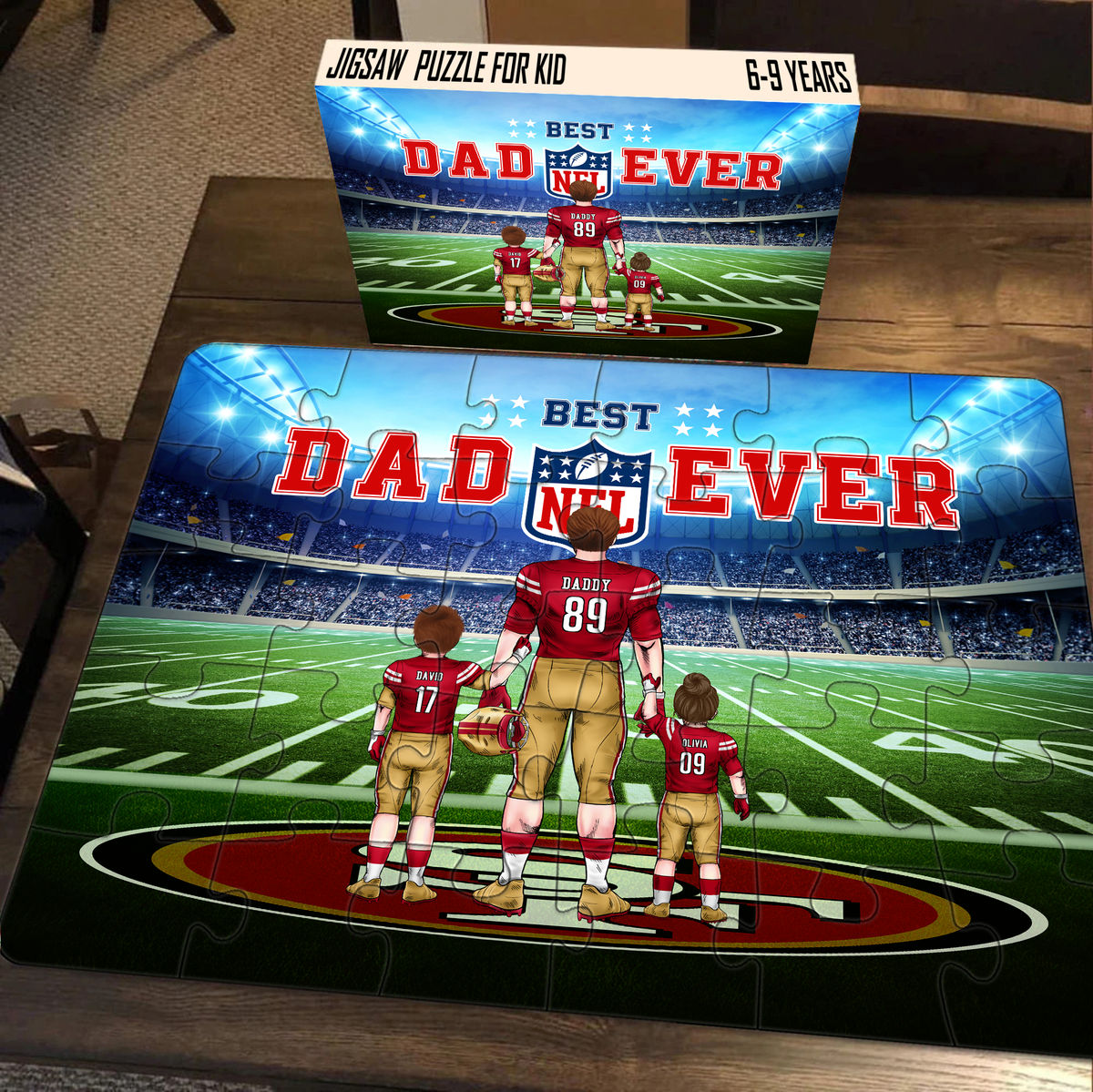 Best Dad Ever - NFL Dream Team - Gift For Dad, Kids, Family Members