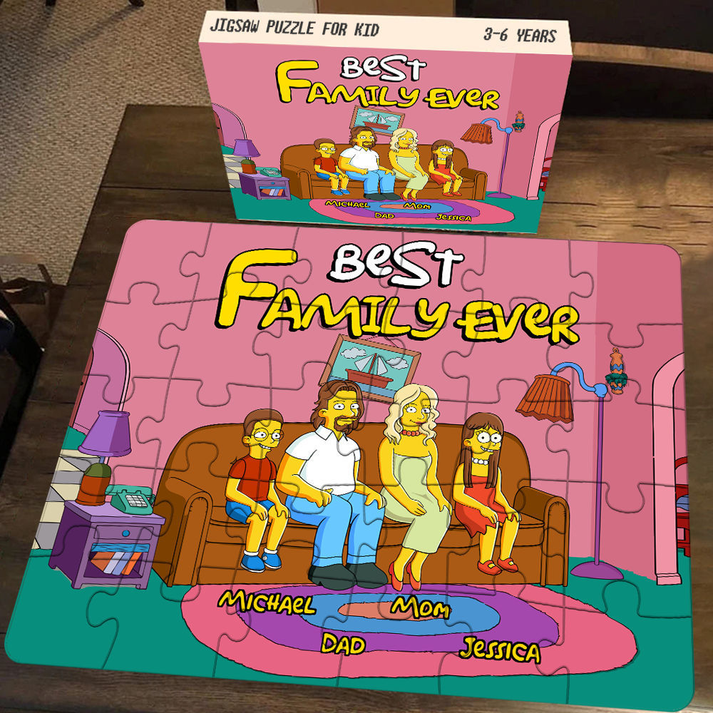 Father's Day Gifts - Best Dad Ever - The Simpsons - Gifts For Family, Dad, Mom, Kid, Son, Daughter - Personalized Puzzle_1