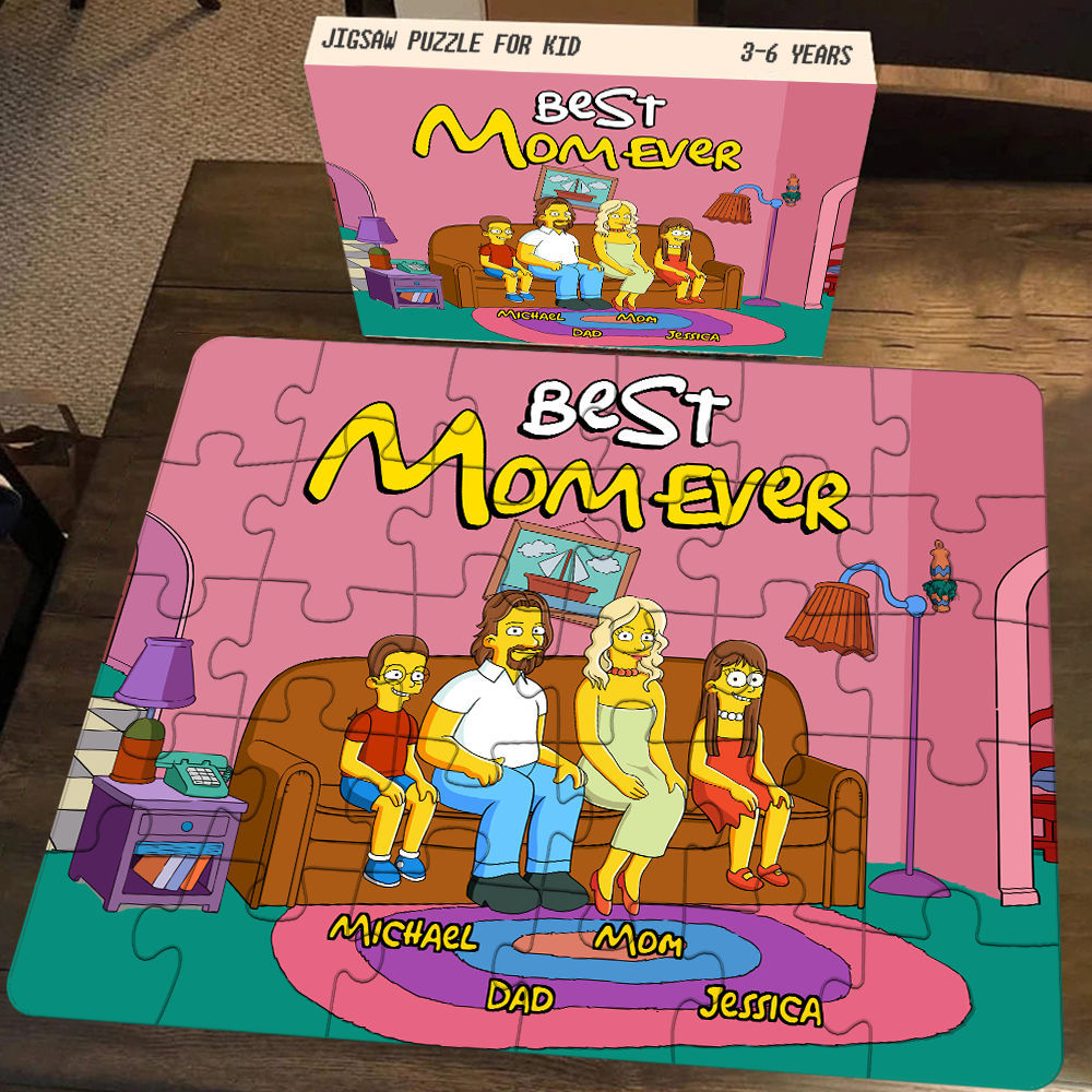 Father's Day Gifts - Best Dad Ever - The Simpsons - Gifts For Family, Dad, Mom, Kid, Son, Daughter - Personalized Puzzle_2