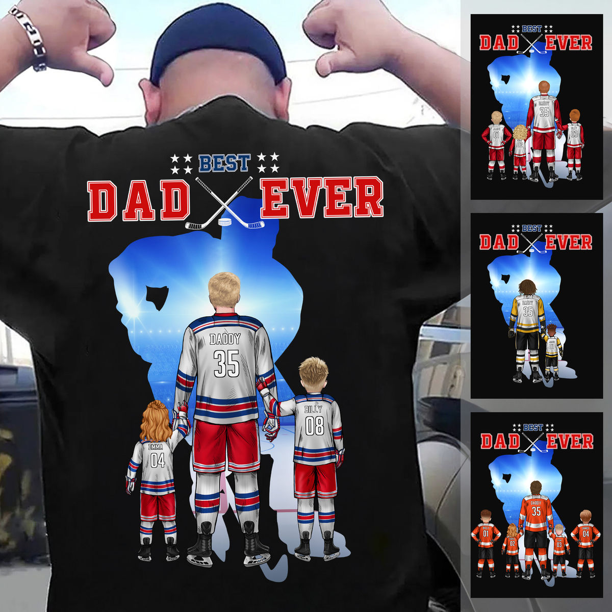 ICE HOCKEY - Personalized Shirt - Best Dad Ever - Happy Father's Day - Gift for Dad - Personalized Shirt_2